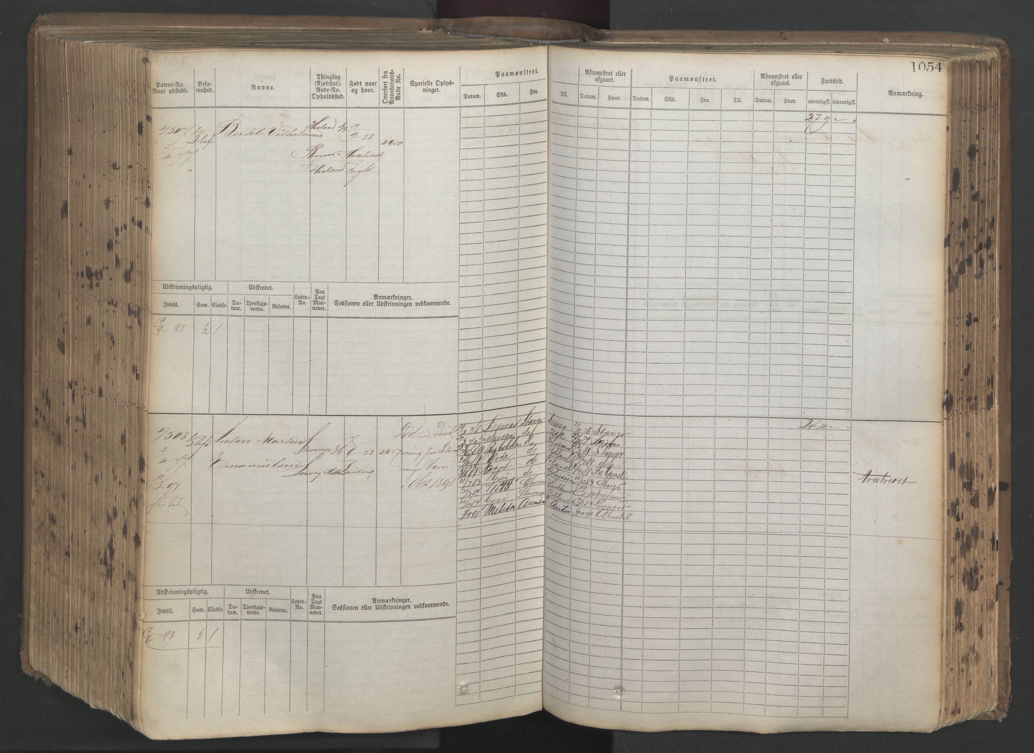 Stavanger sjømannskontor, AV/SAST-A-102006/F/Fb/Fbb/L0019: Sjøfartshovedrulle patnentnr. 3603-4803 (dublett), 1875, p. 457