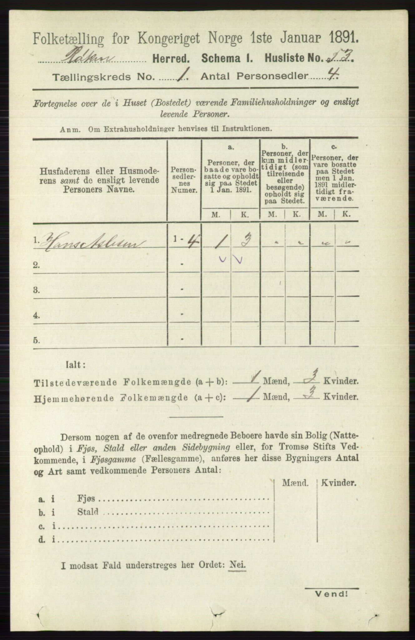 RA, 1891 census for 0627 Røyken, 1891, p. 76