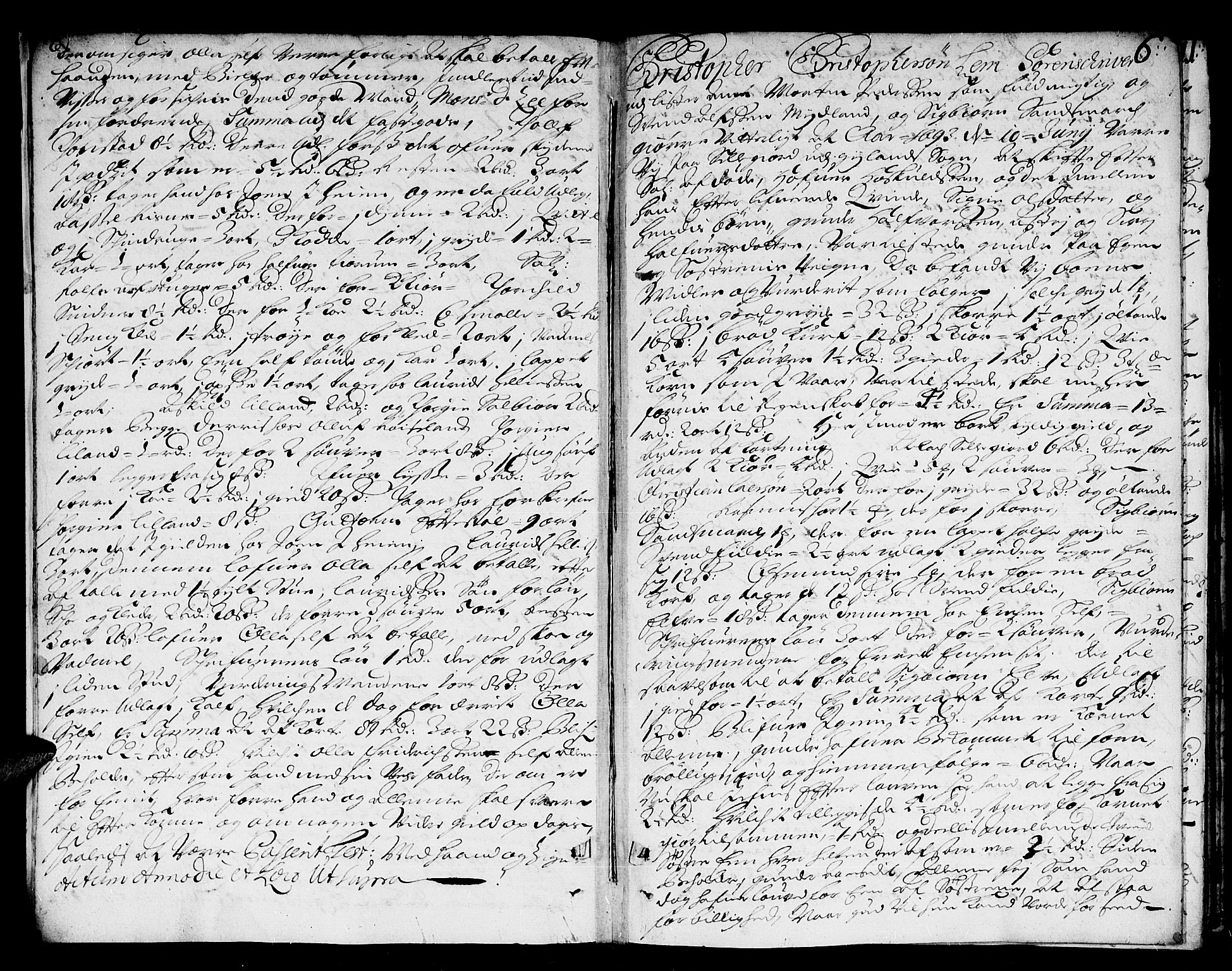 Lister sorenskriveri, AV/SAK-1221-0003/H/Hc/L0006: Skifteprotokoll nr 6 med register, 1693-1695, p. 5b-6a