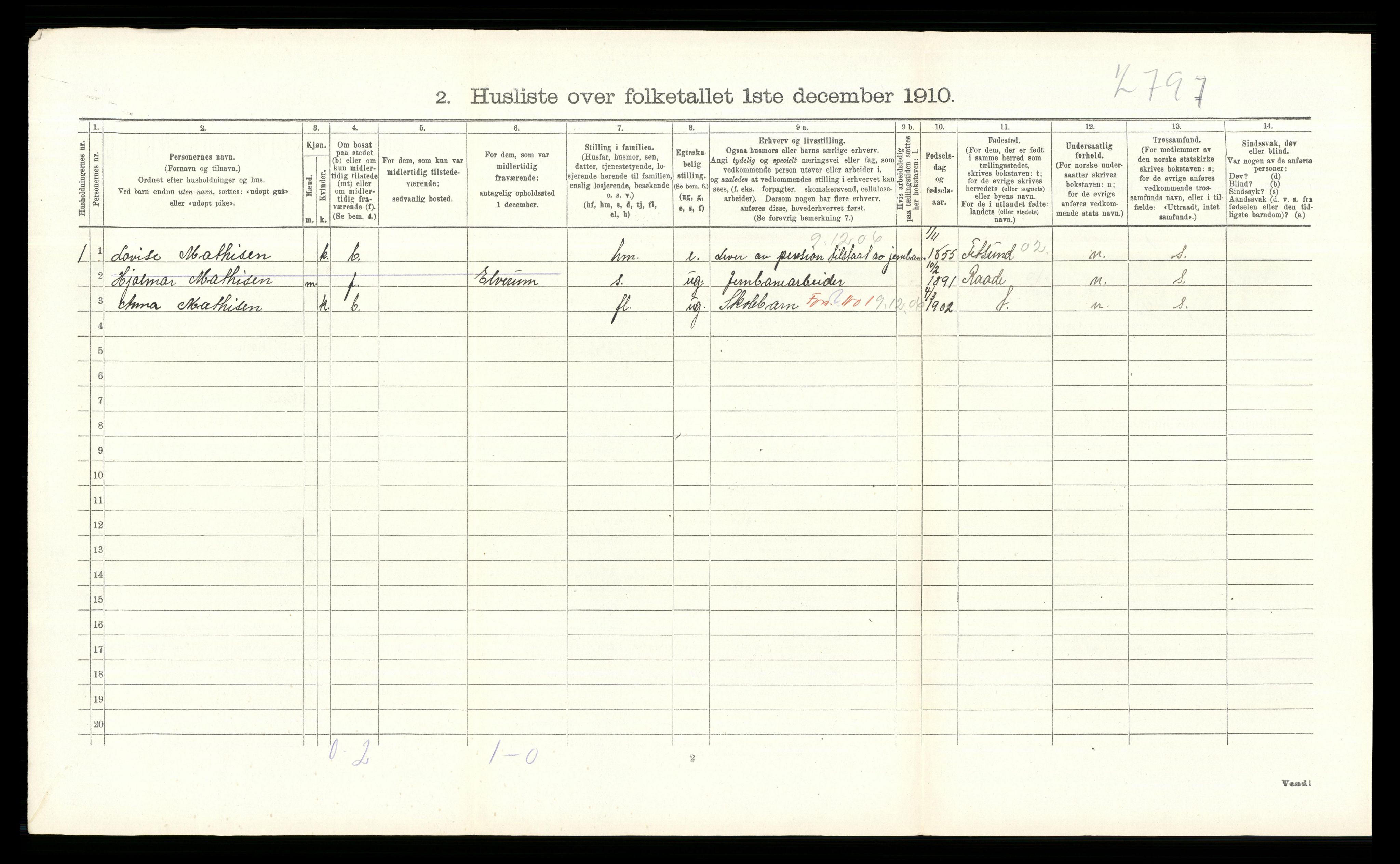 RA, 1910 census for Grue, 1910, p. 1064