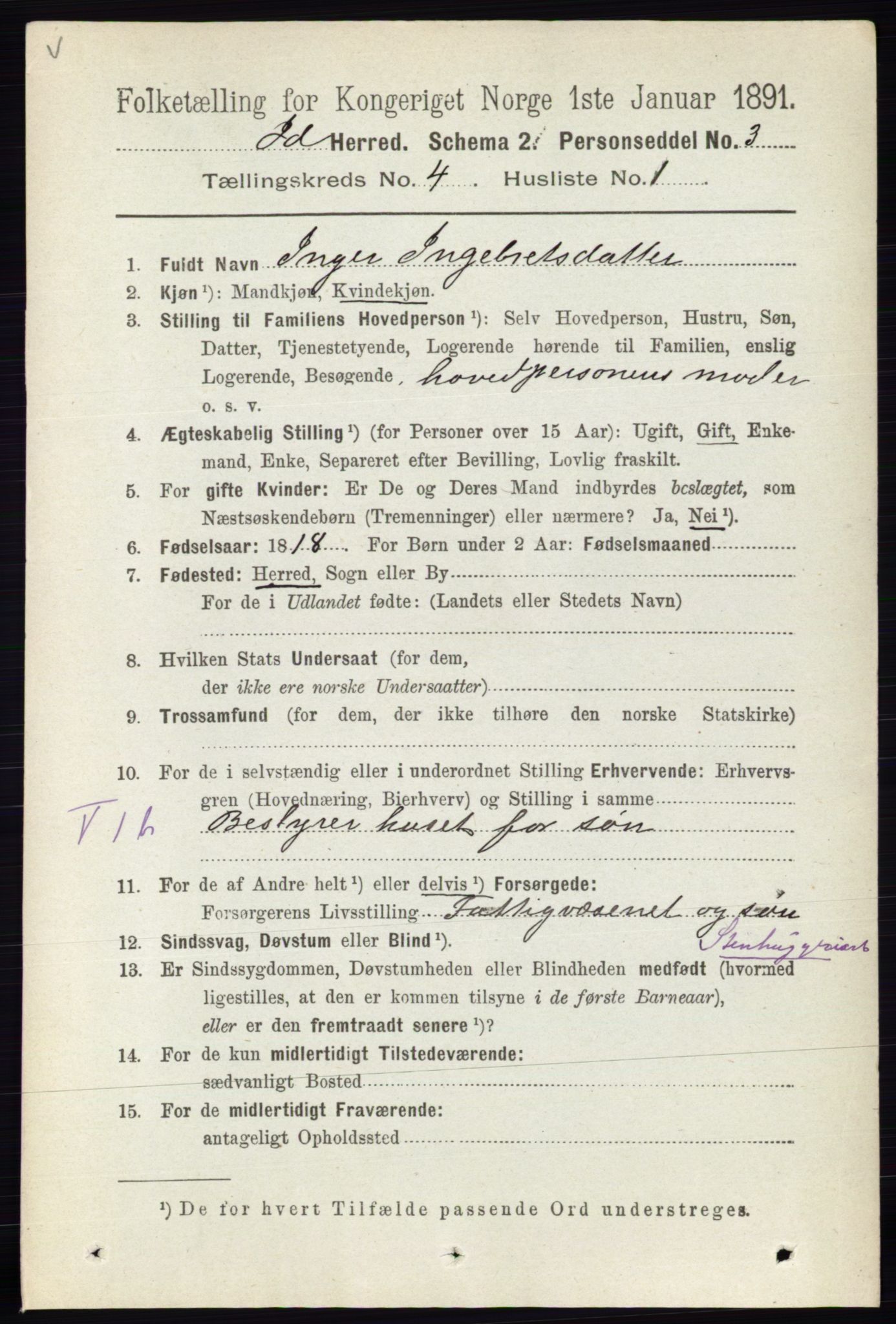 RA, 1891 census for 0117 Idd, 1891, p. 2851