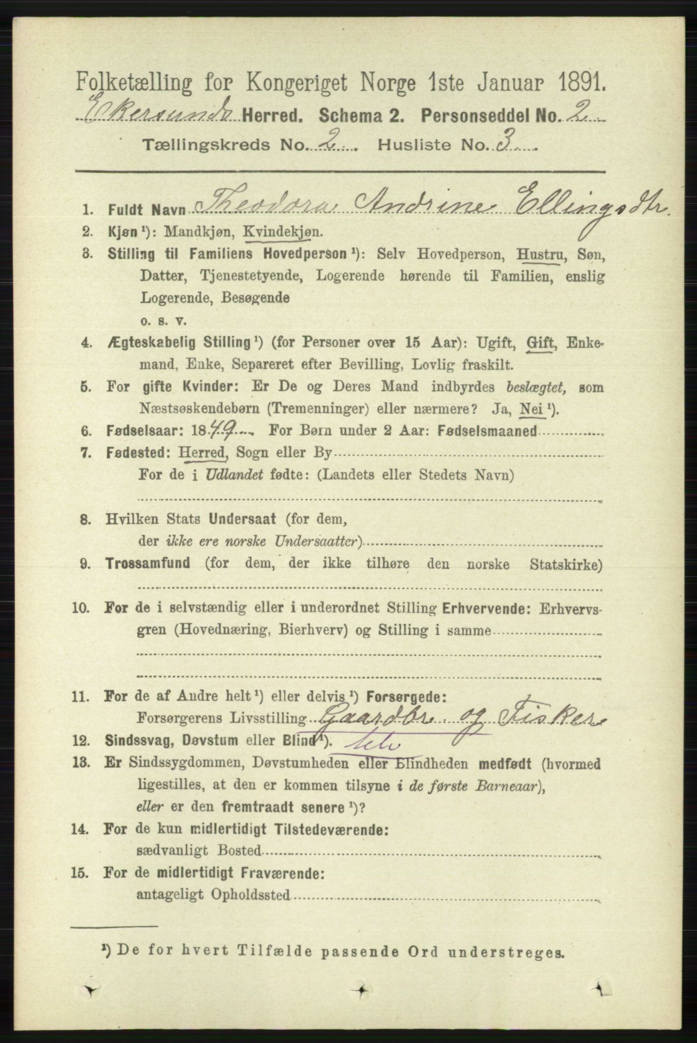 RA, 1891 census for 1116 Eigersund herred, 1891, p. 466