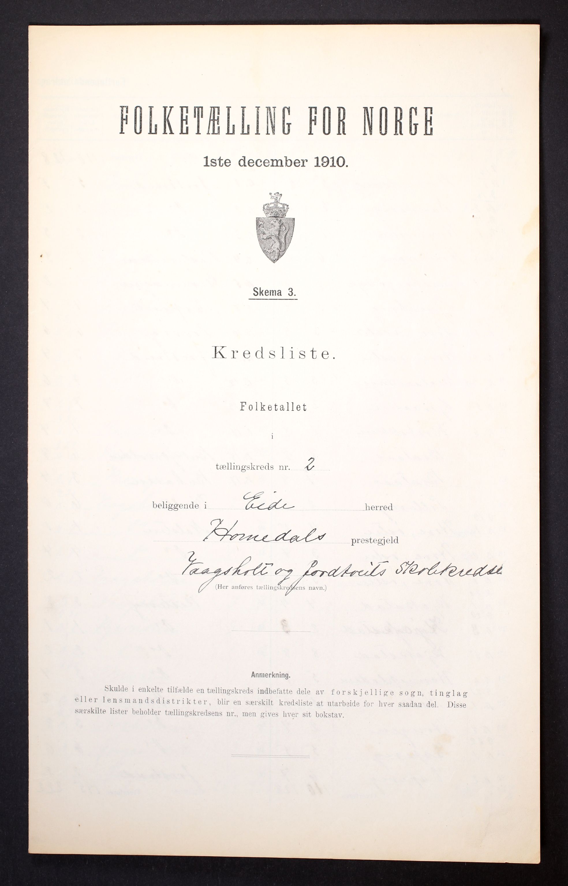 RA, 1910 census for Eide, 1910, p. 7