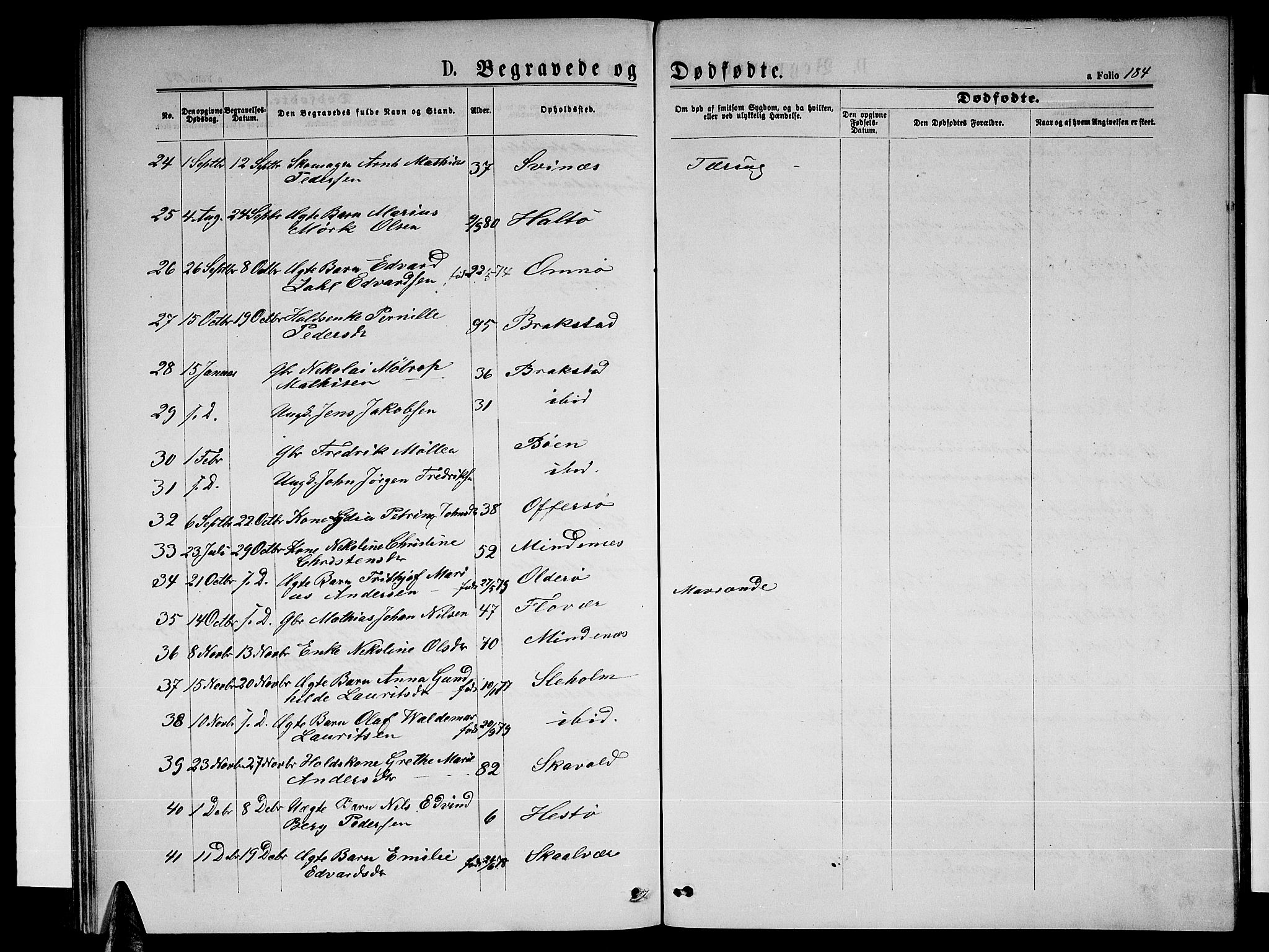 Ministerialprotokoller, klokkerbøker og fødselsregistre - Nordland, AV/SAT-A-1459/817/L0267: Parish register (copy) no. 817C02, 1870-1883, p. 184