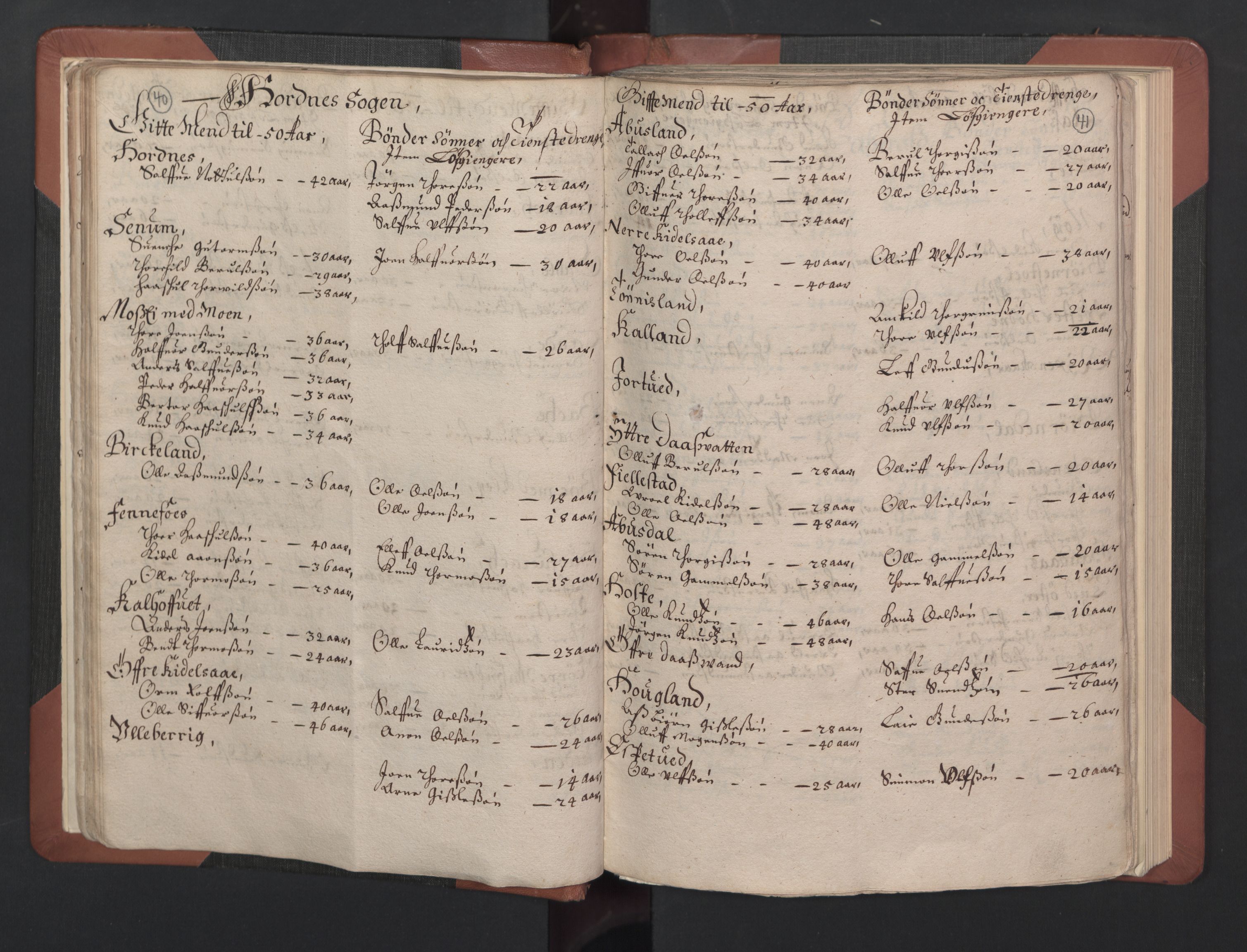 RA, Bailiff's Census 1664-1666, no. 8: Råbyggelaget fogderi, 1664-1665, p. 40-41