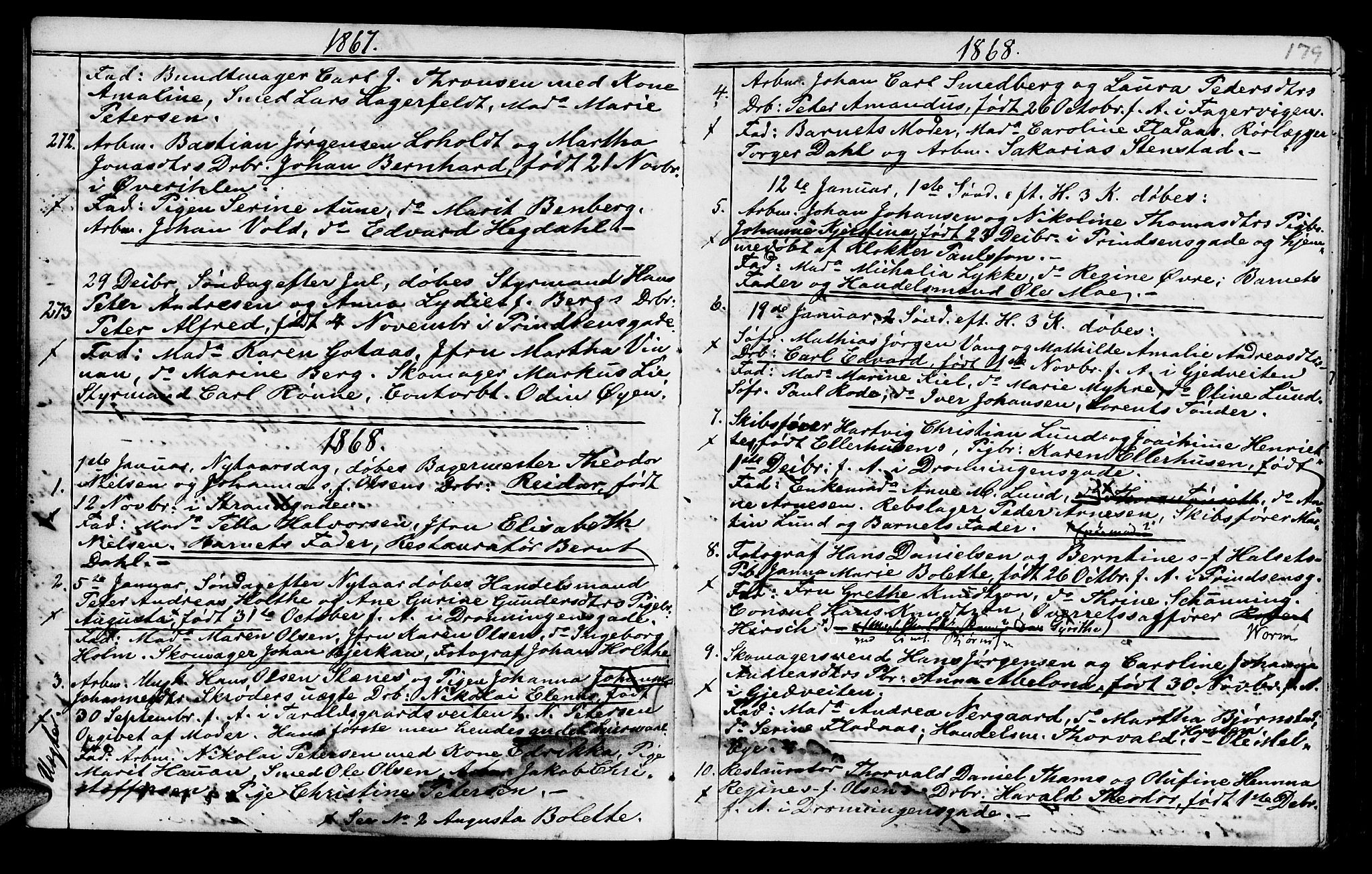 Ministerialprotokoller, klokkerbøker og fødselsregistre - Sør-Trøndelag, SAT/A-1456/602/L0140: Parish register (copy) no. 602C08, 1864-1872, p. 178-179