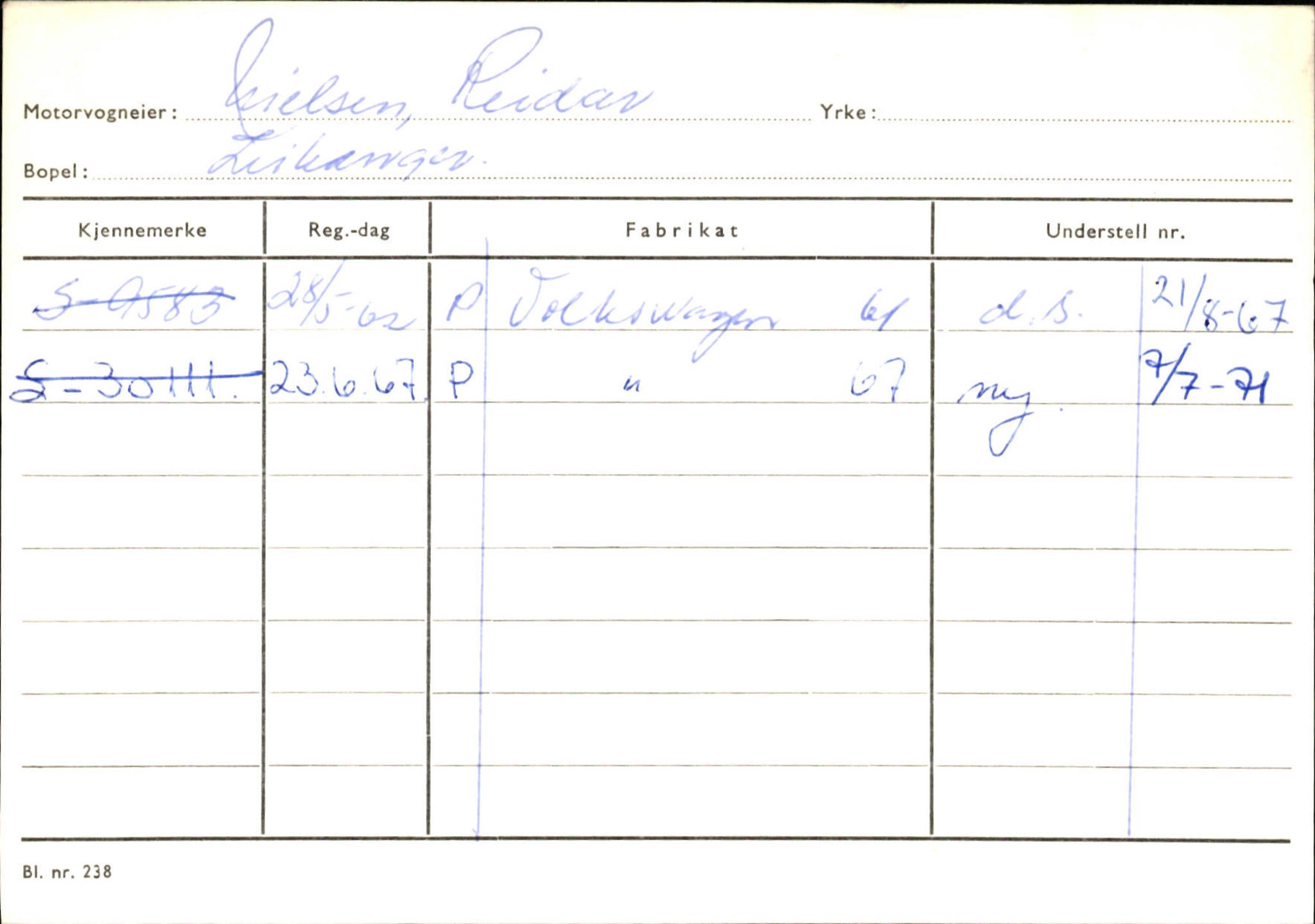 Statens vegvesen, Sogn og Fjordane vegkontor, SAB/A-5301/4/F/L0126: Eigarregister Fjaler M-Å. Leikanger A-Å, 1945-1975, p. 1830