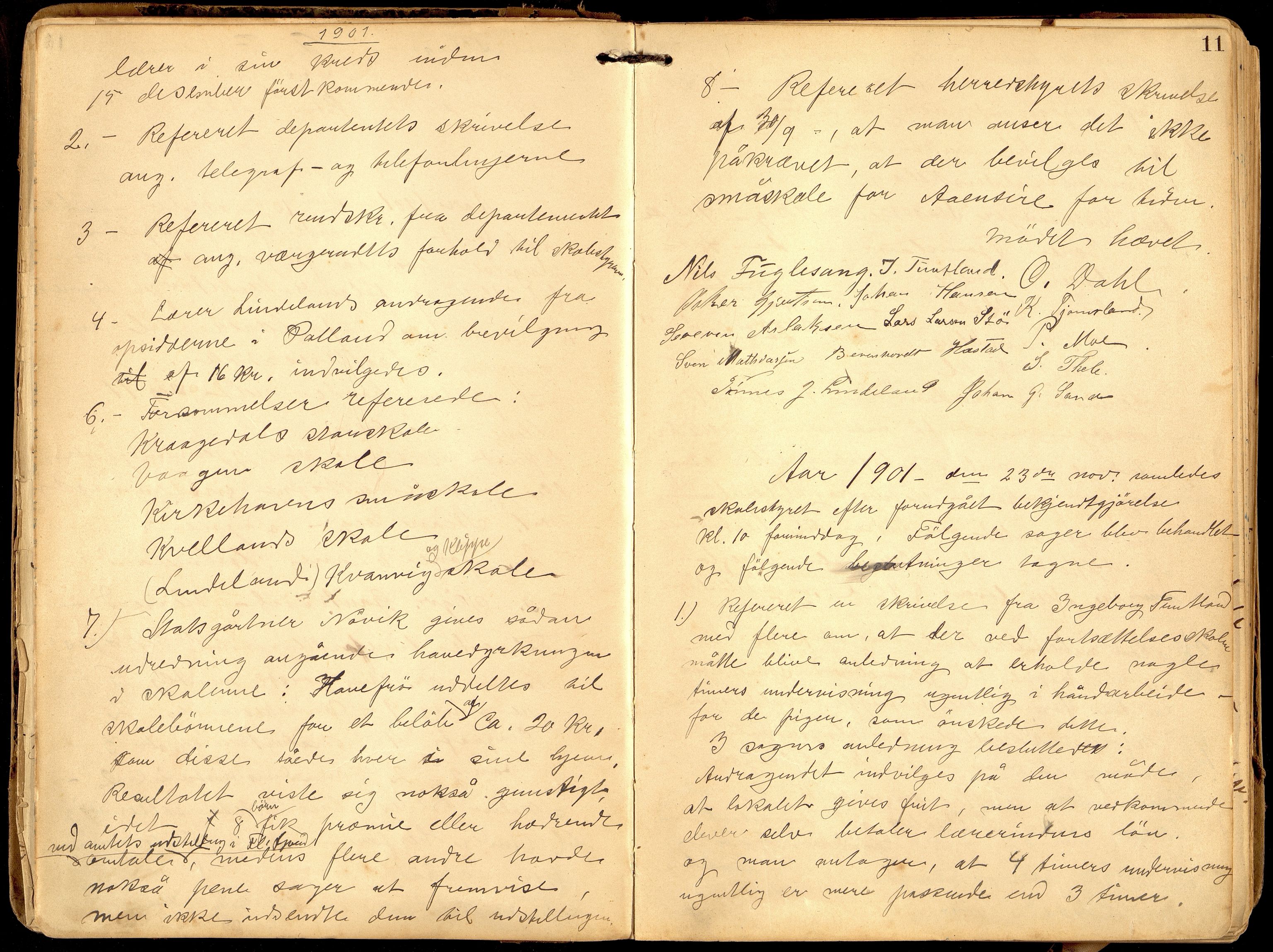 Hidra kommune - Skolestyret, ARKSOR/1004HI510/A/L0002: Møtebok, 1900-1932, p. 10b-11a