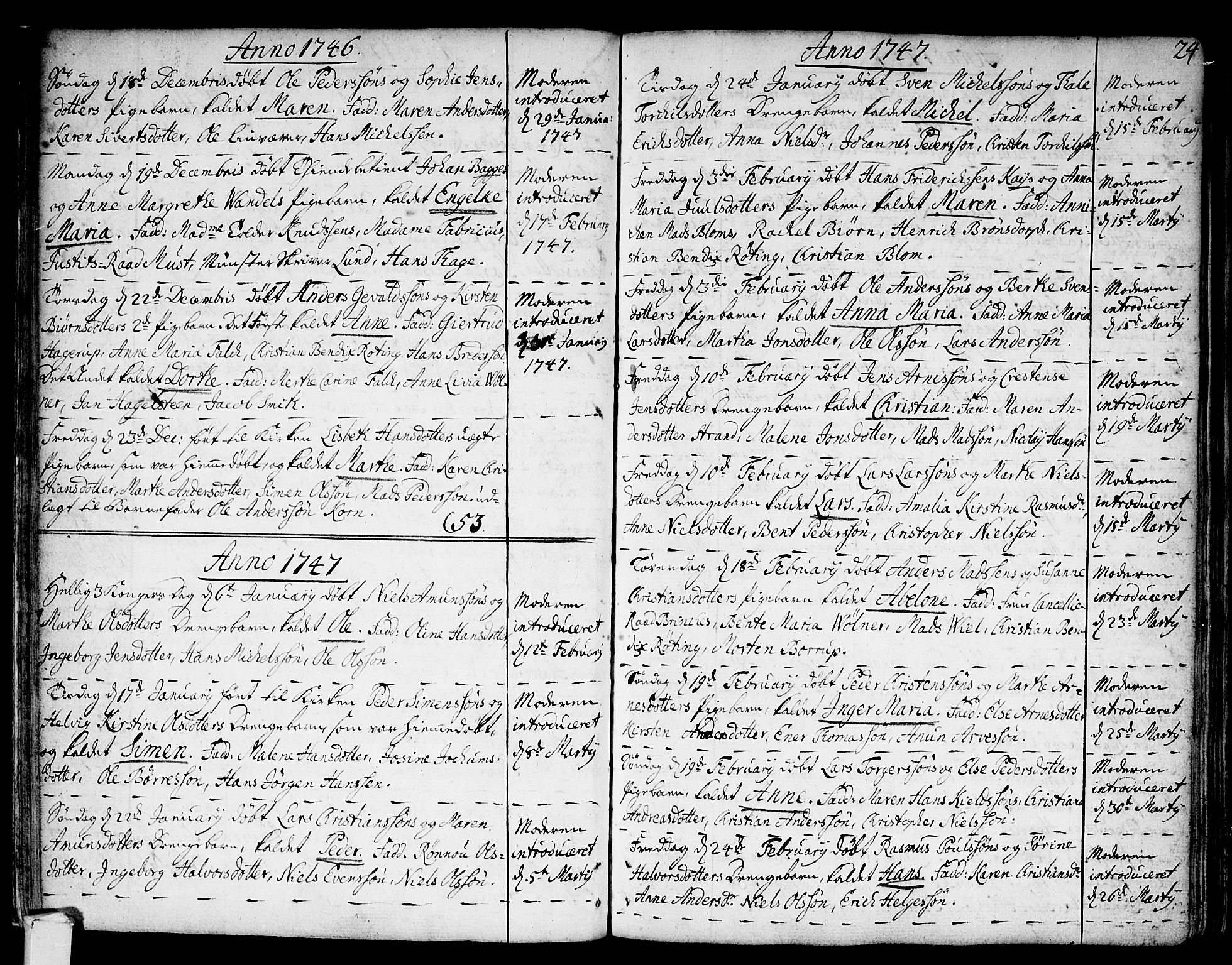 Strømsø kirkebøker, SAKO/A-246/F/Fa/L0007: Parish register (official) no. I 7, 1739-1751, p. 24