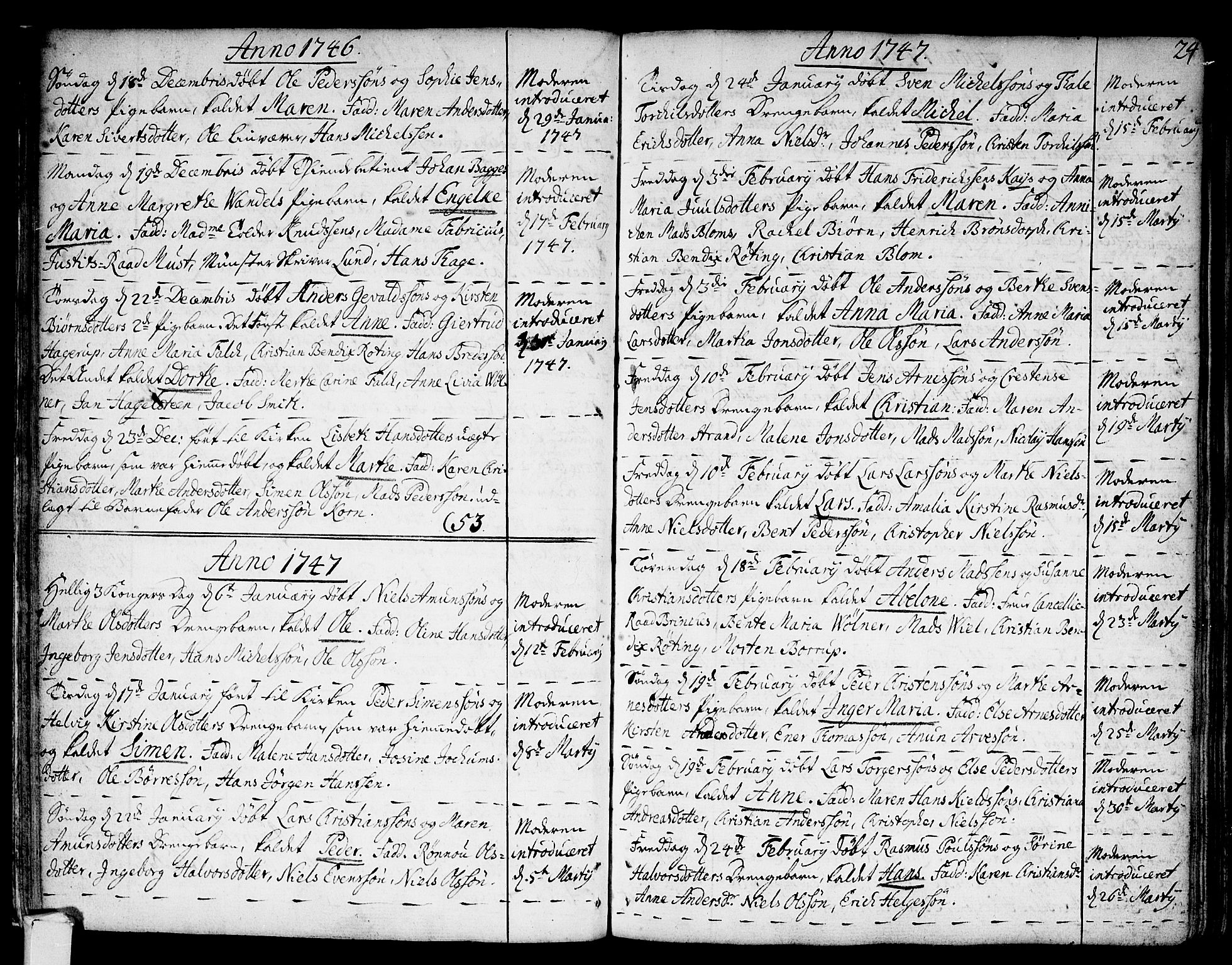 Strømsø kirkebøker, AV/SAKO-A-246/F/Fa/L0007: Parish register (official) no. I 7, 1739-1751, p. 24