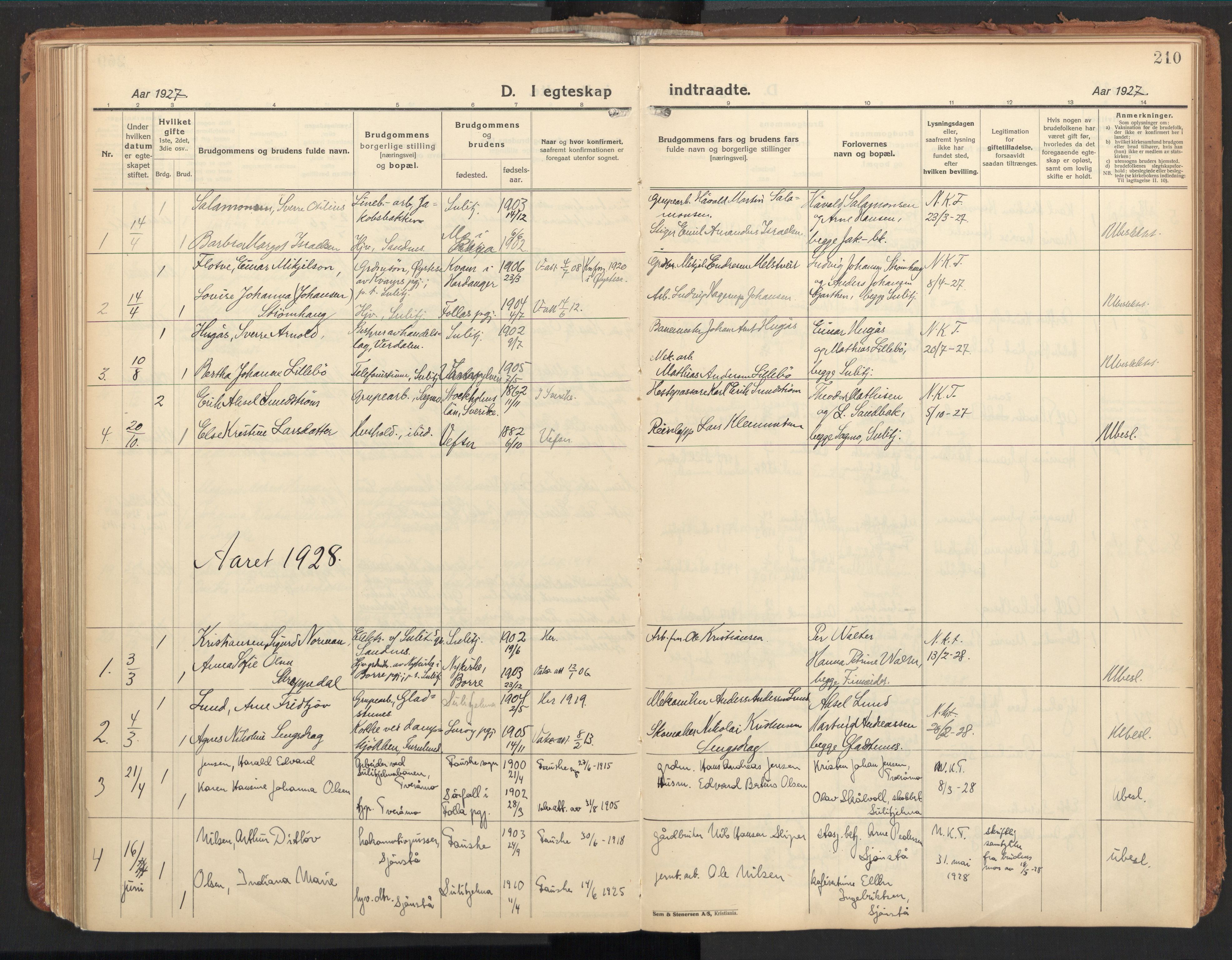 Ministerialprotokoller, klokkerbøker og fødselsregistre - Nordland, AV/SAT-A-1459/850/L0716: Curate's parish register no. 850B06, 1924-1938, p. 210