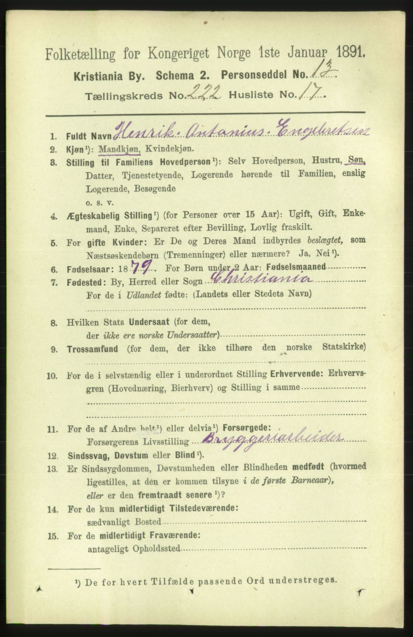 RA, 1891 census for 0301 Kristiania, 1891, p. 133725