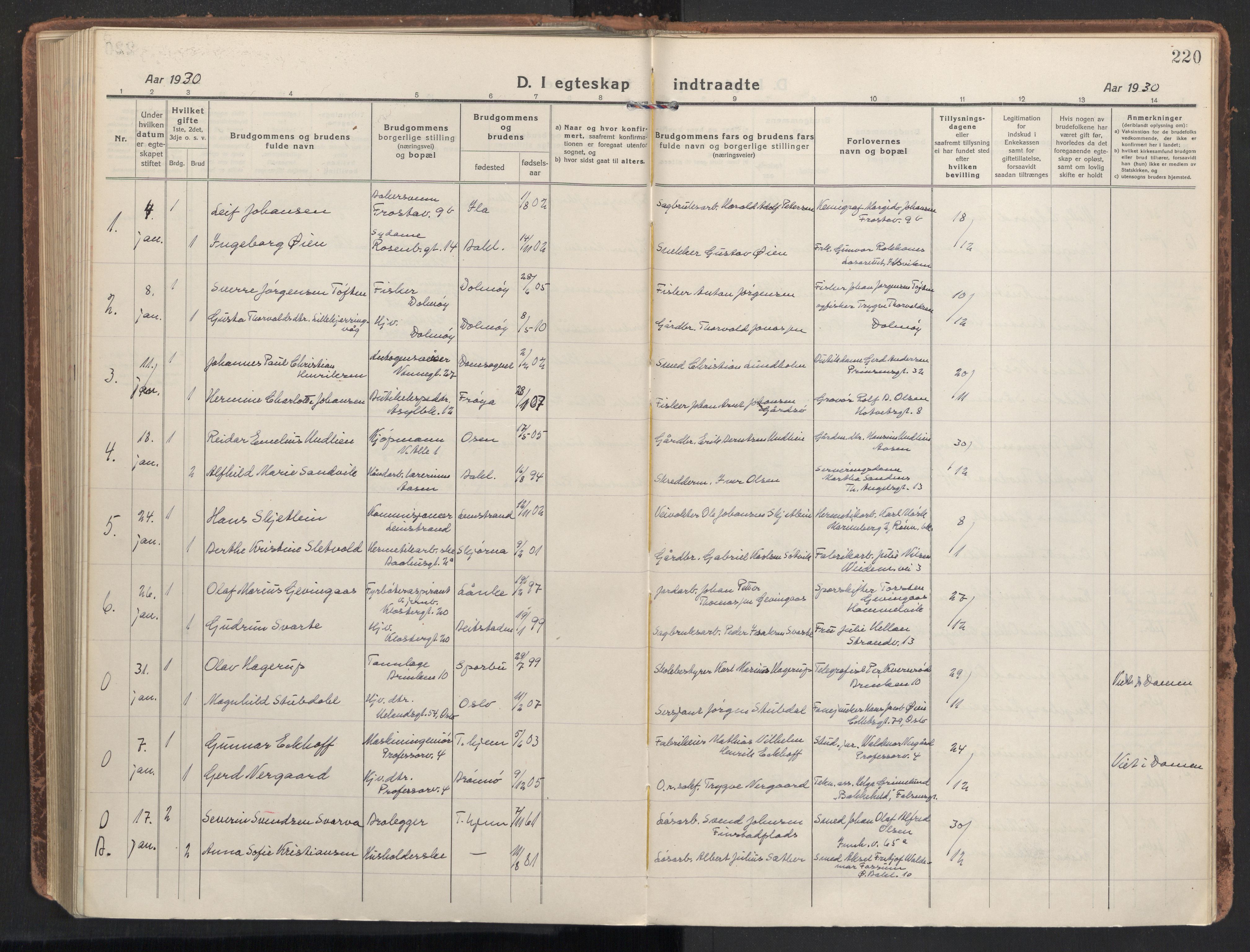 Ministerialprotokoller, klokkerbøker og fødselsregistre - Sør-Trøndelag, SAT/A-1456/604/L0206: Parish register (official) no. 604A26, 1917-1931, p. 220
