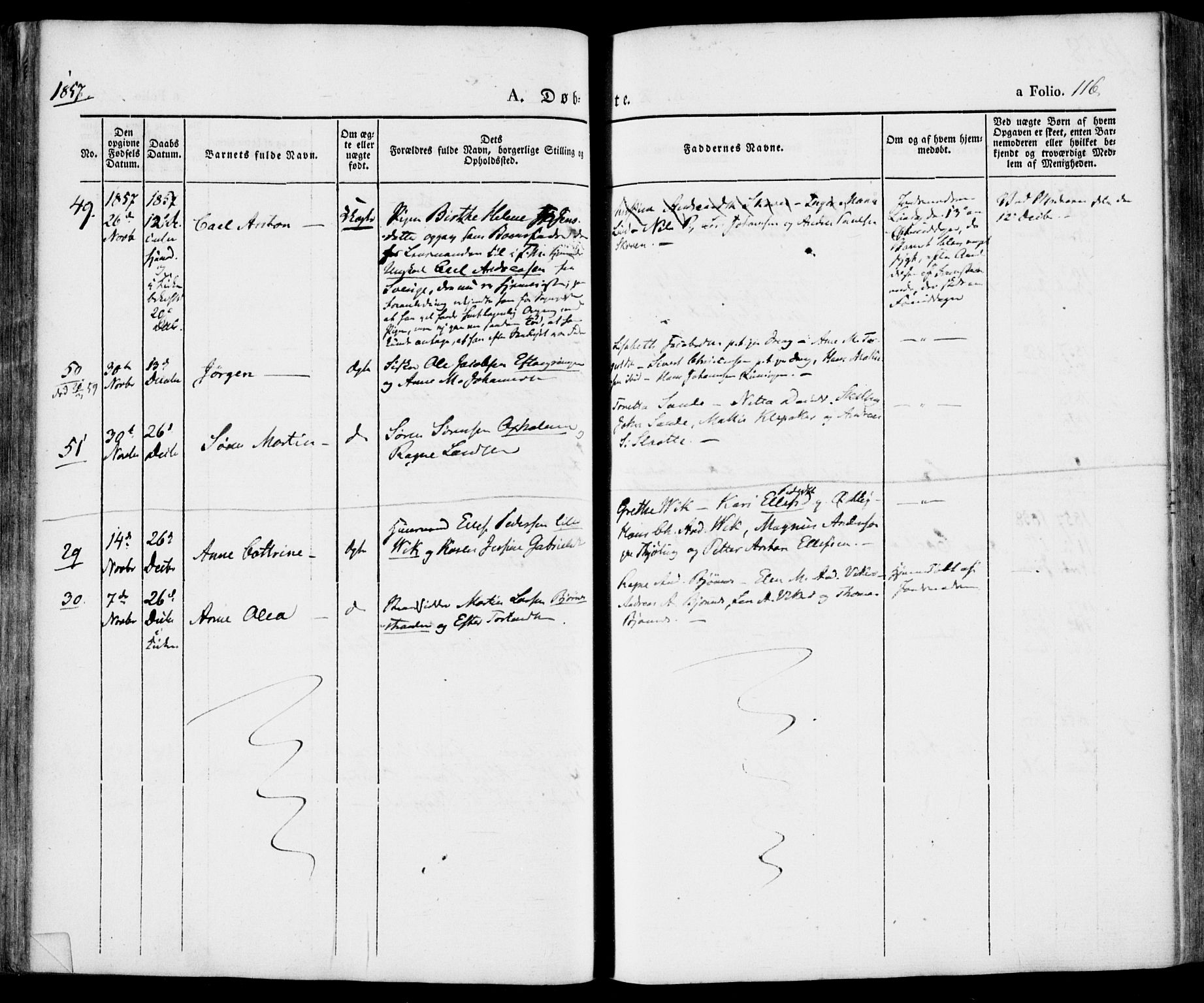 Tjølling kirkebøker, AV/SAKO-A-60/F/Fa/L0006: Parish register (official) no. 6, 1835-1859, p. 116