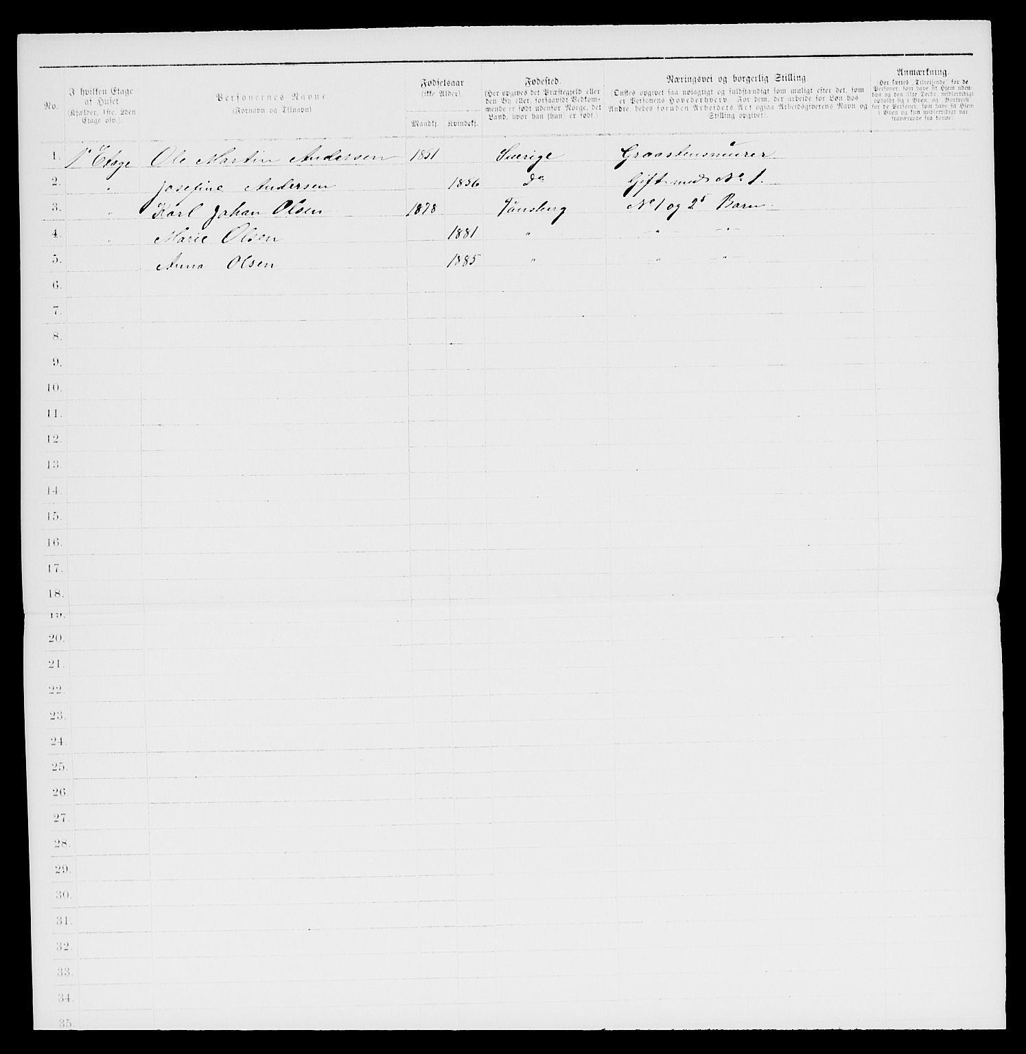 SAKO, 1885 census for 0705 Tønsberg, 1885, p. 926