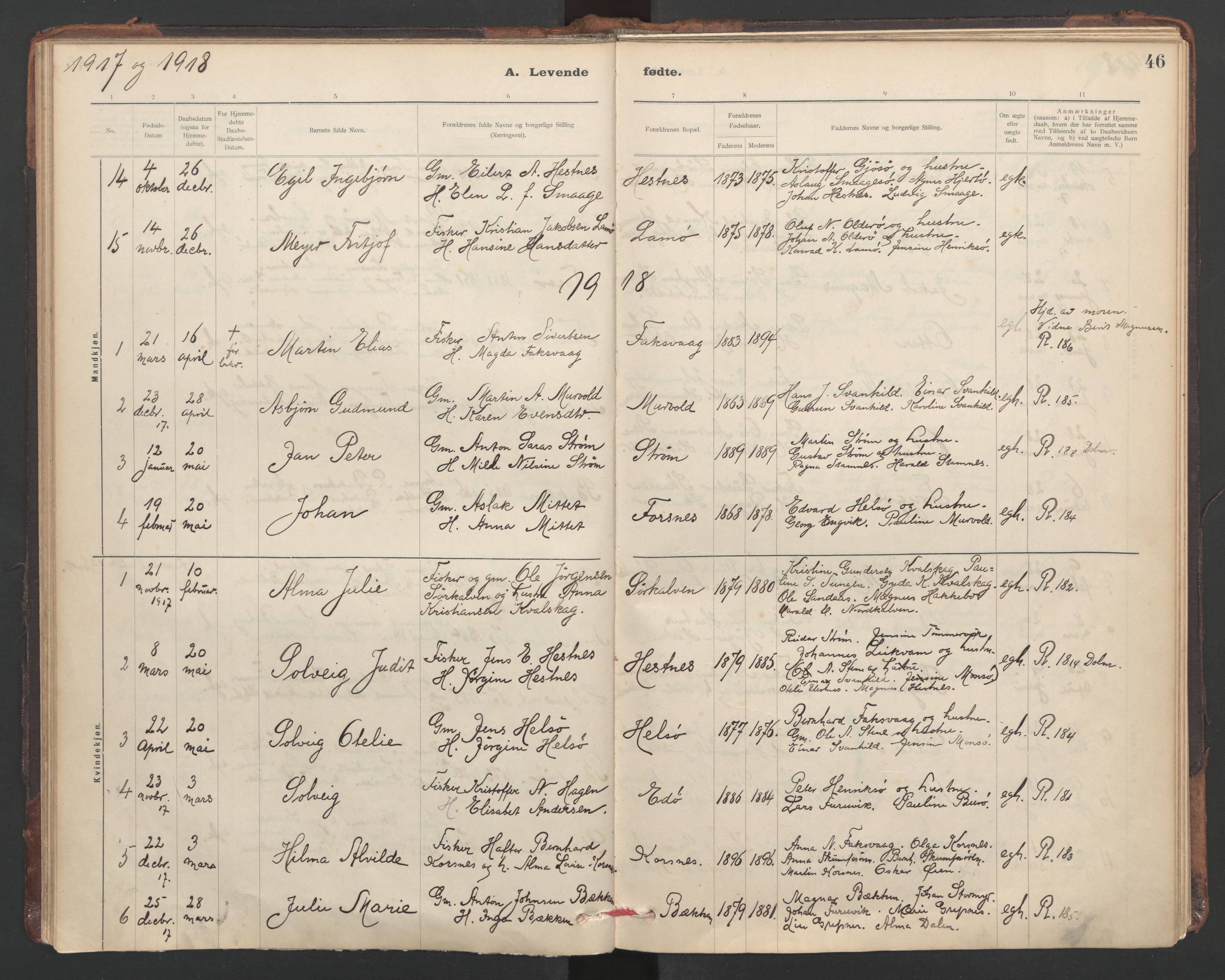 Ministerialprotokoller, klokkerbøker og fødselsregistre - Sør-Trøndelag, SAT/A-1456/635/L0552: Parish register (official) no. 635A02, 1899-1919, p. 46