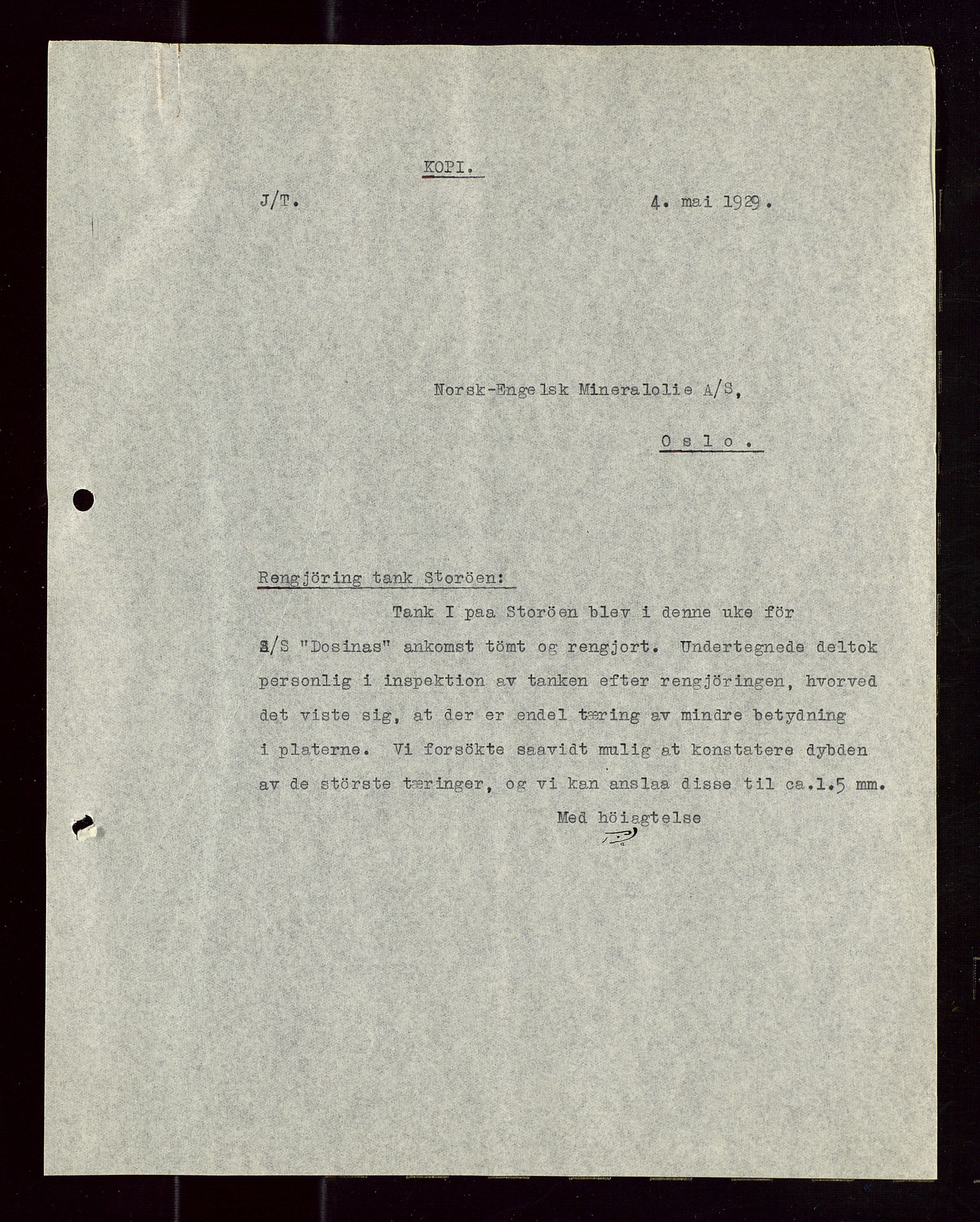 Pa 1521 - A/S Norske Shell, AV/SAST-A-101915/E/Ea/Eaa/L0018: Sjefskorrespondanse, 1929, p. 23