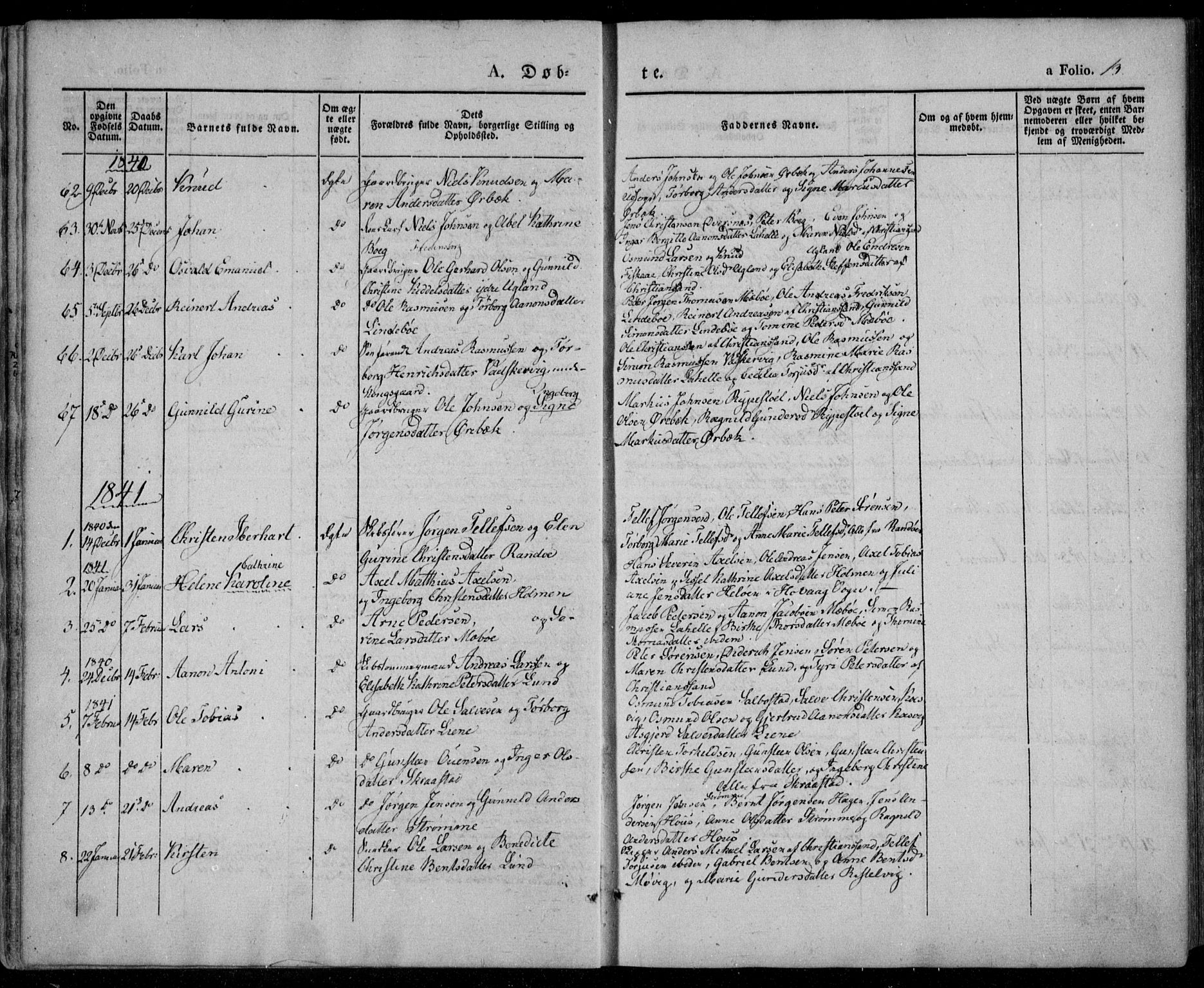Oddernes sokneprestkontor, SAK/1111-0033/F/Fa/Faa/L0006: Parish register (official) no. A 6, 1838-1851, p. 13