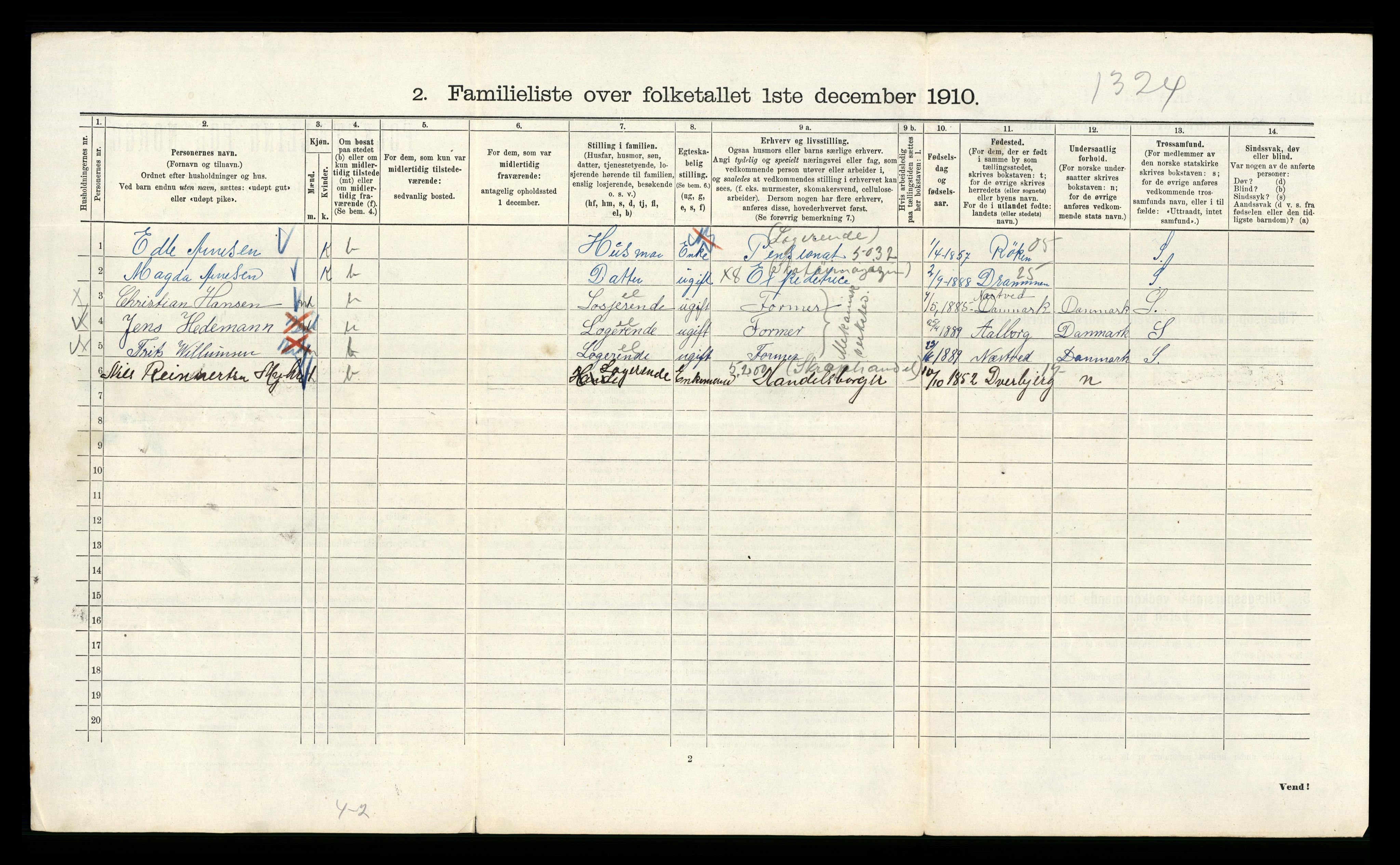 RA, 1910 census for Kristiania, 1910, p. 111084