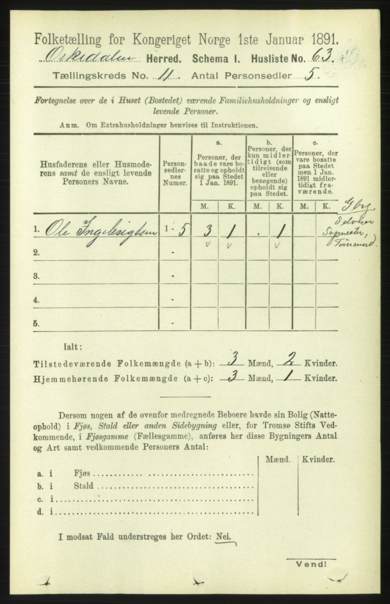 RA, 1891 census for 1638 Orkdal, 1891, p. 5142