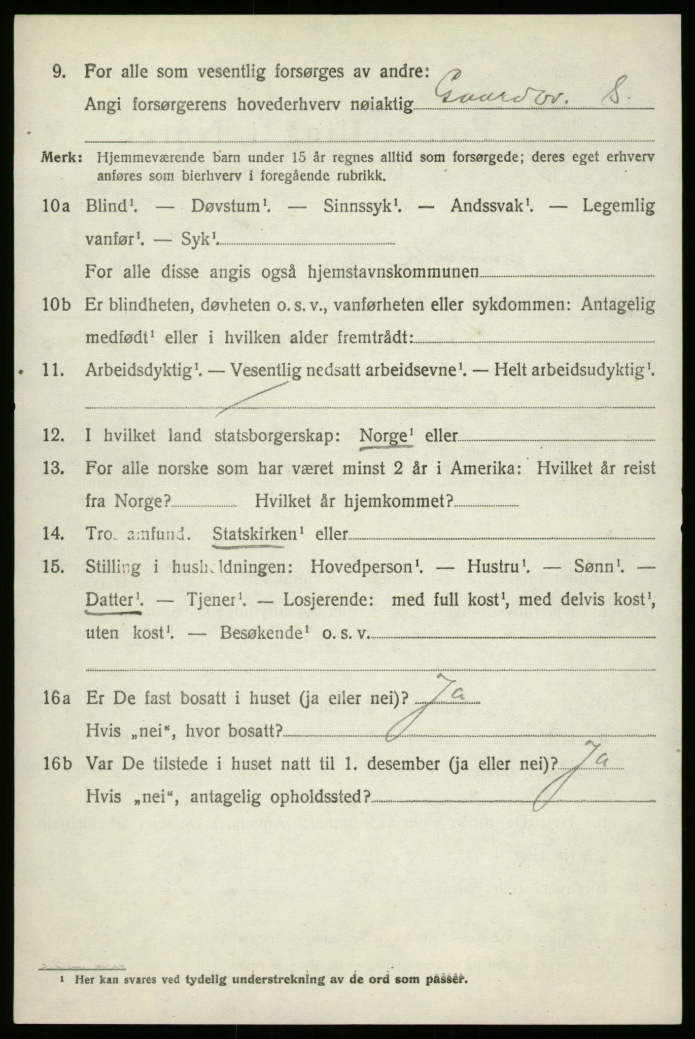 SAB, 1920 census for Innvik, 1920, p. 4108