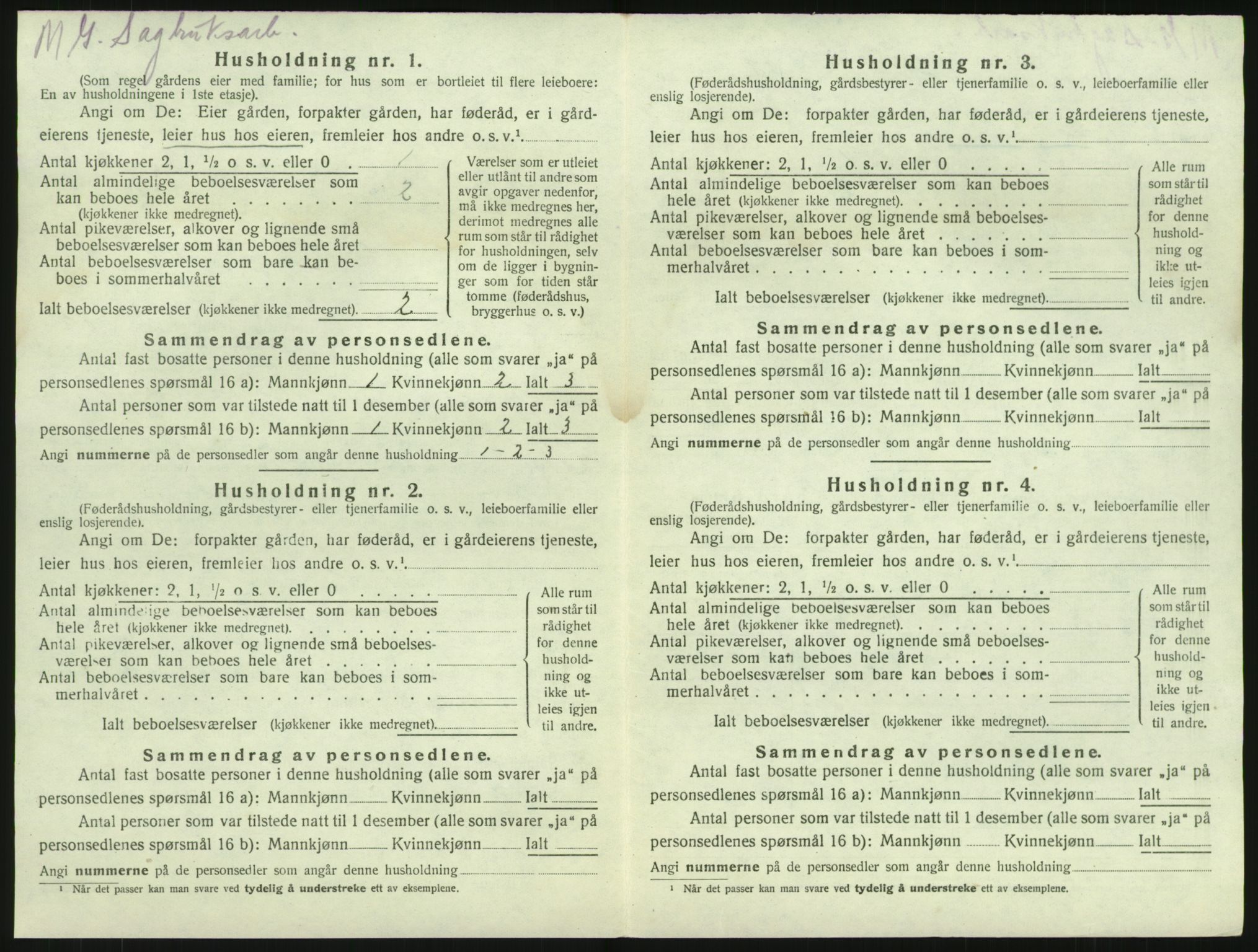 SAKO, 1920 census for Brunlanes, 1920, p. 1464