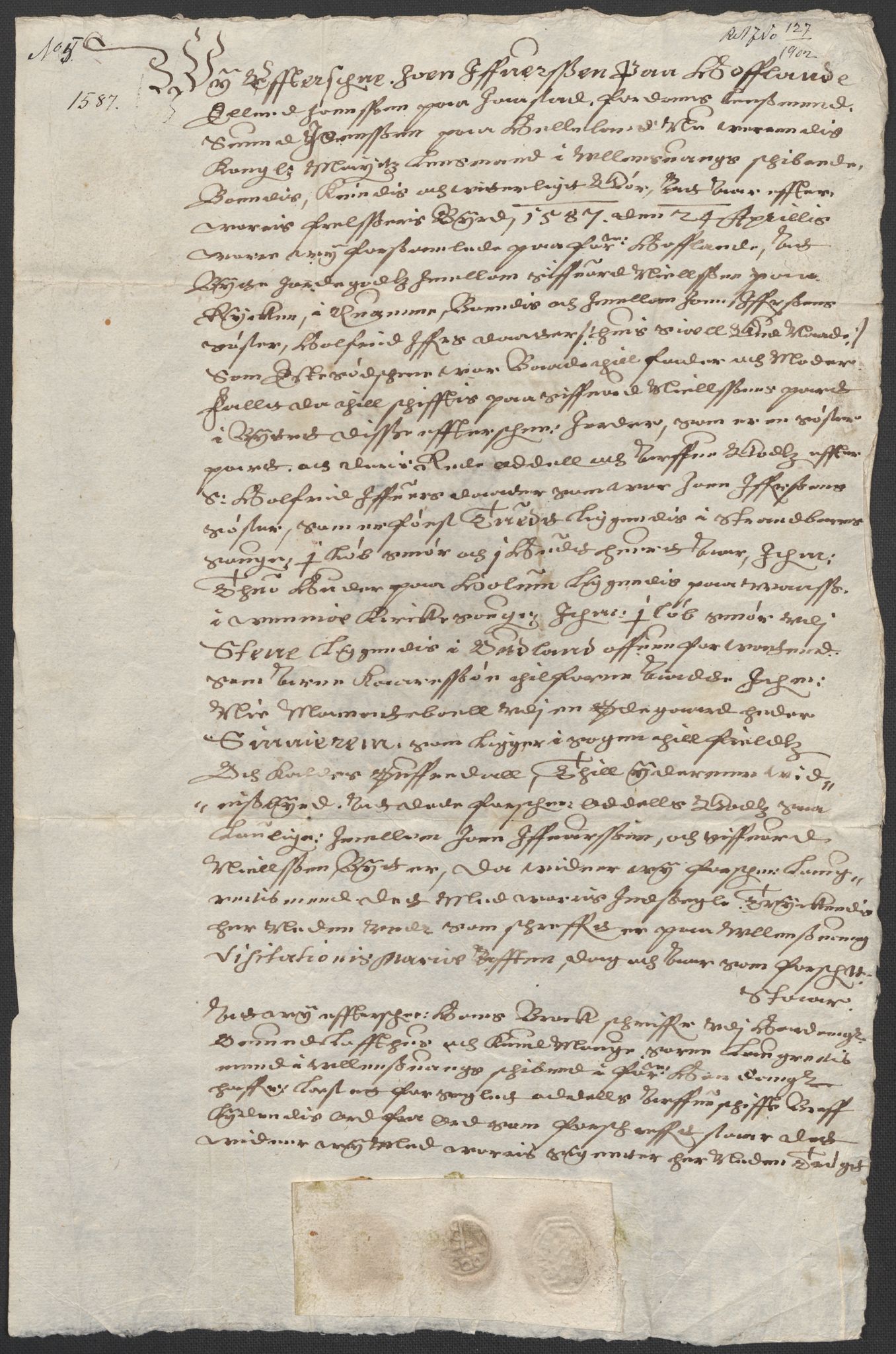 Riksarkivets diplomsamling, AV/RA-EA-5965/F02/L0088: Dokumenter, 1586-1587, p. 69