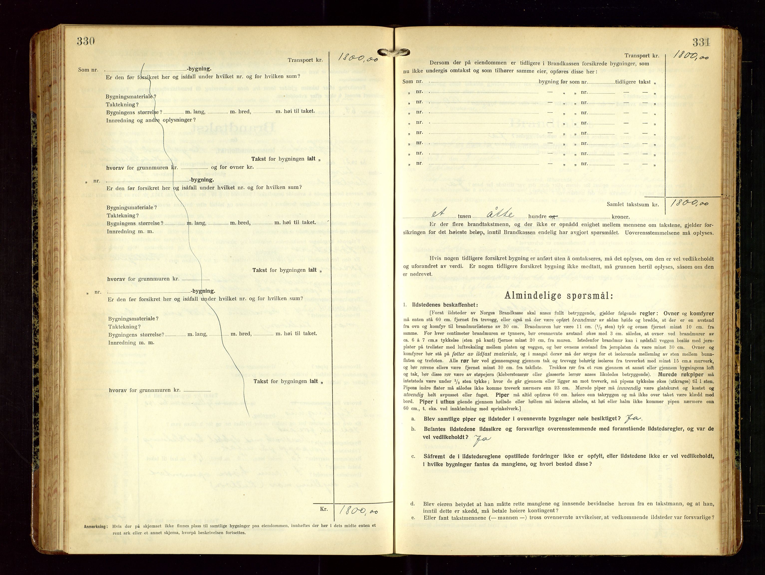 Høyland/Sandnes lensmannskontor, SAST/A-100166/Gob/L0004: "Brandtakstprotokol", 1924-1933, p. 330-331