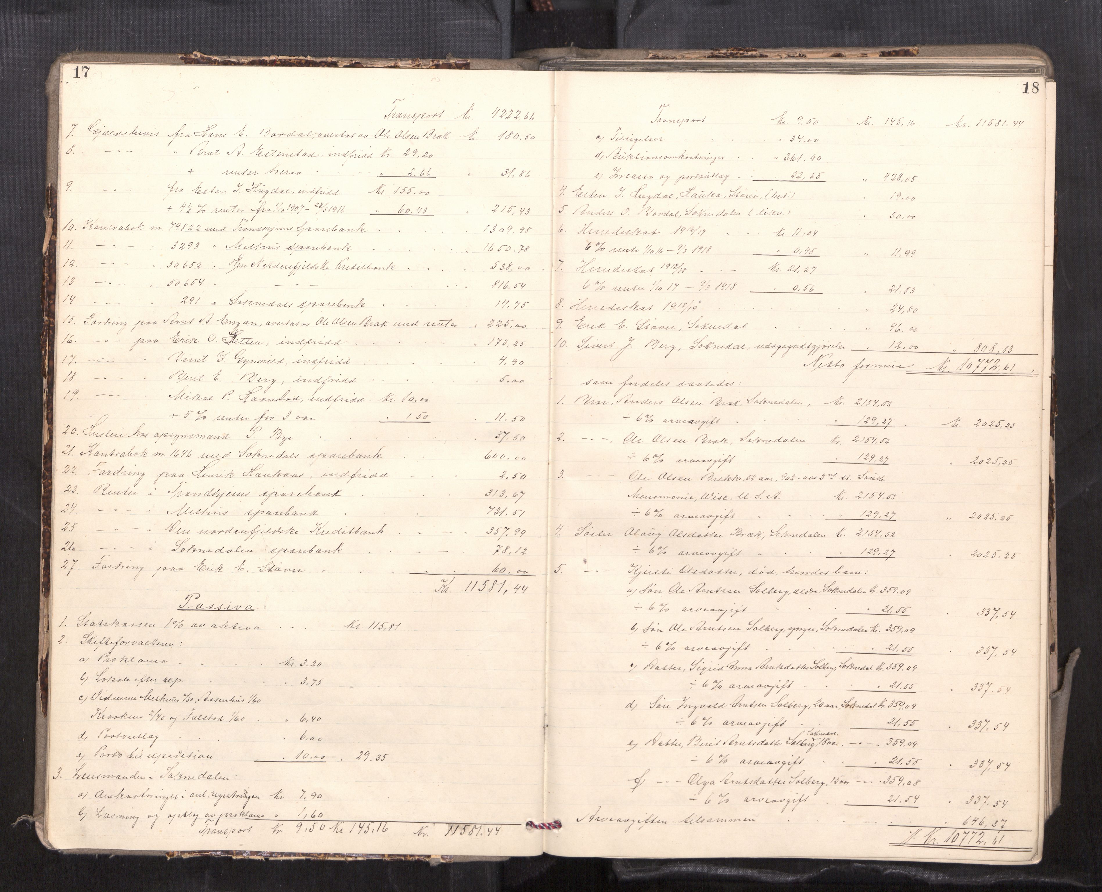 Gauldal sorenskriveri, AV/SAT-A-0014/1/3/3A/L0018: Skifteslutningsprotokoll  5, 1917-1924, p. 17-18