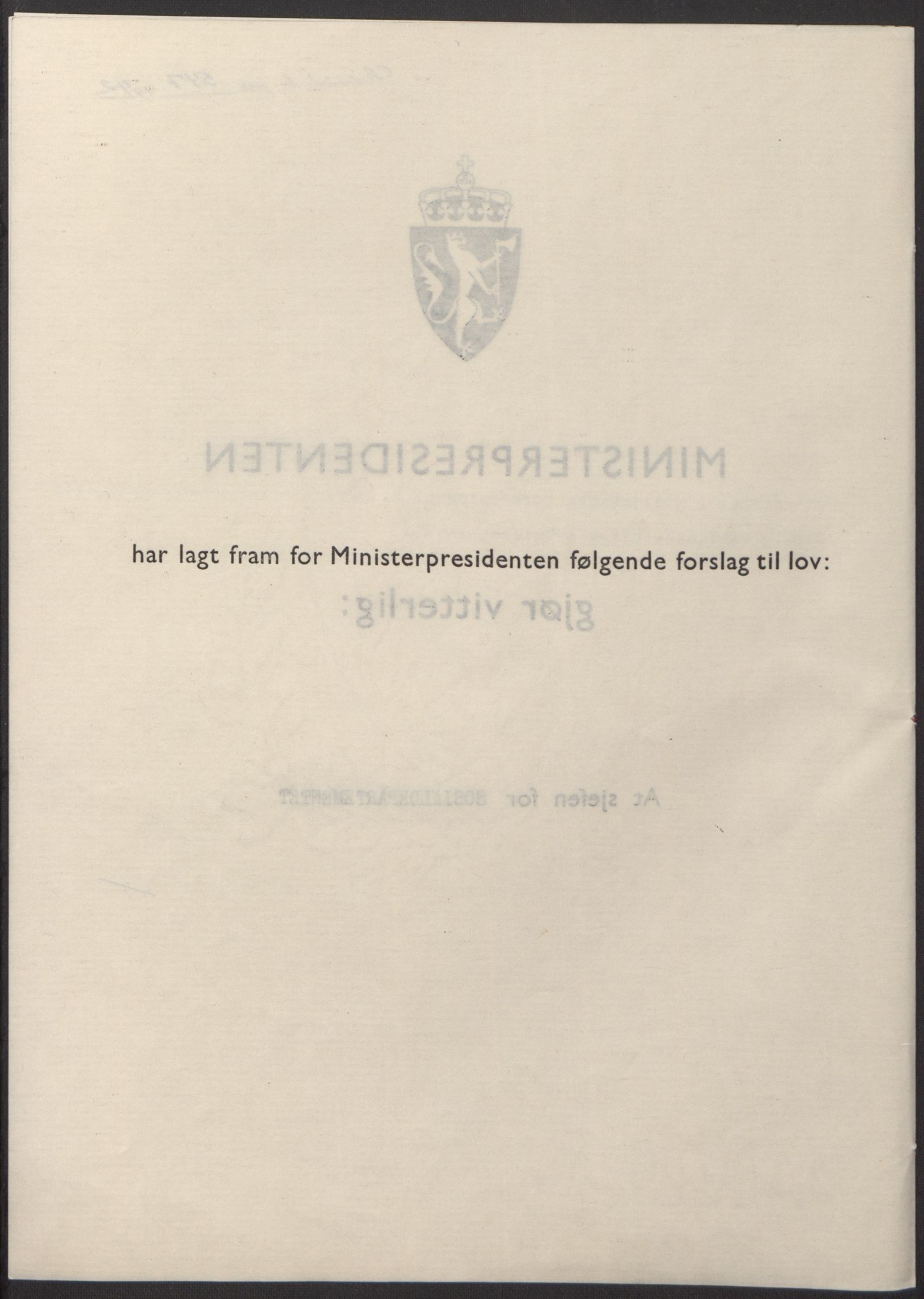 NS-administrasjonen 1940-1945 (Statsrådsekretariatet, de kommisariske statsråder mm), AV/RA-S-4279/D/Db/L0098: Lover II, 1942, p. 91