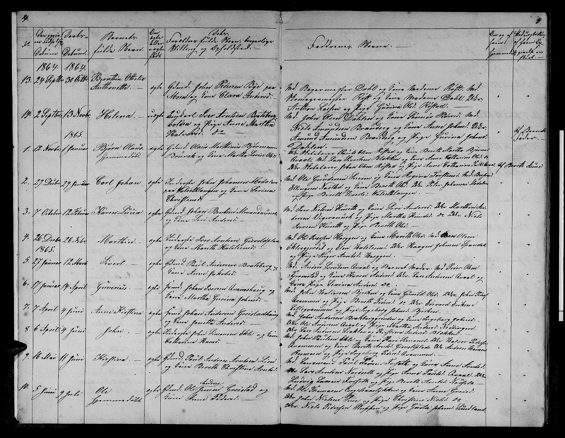 Ministerialprotokoller, klokkerbøker og fødselsregistre - Sør-Trøndelag, SAT/A-1456/608/L0340: Parish register (copy) no. 608C06, 1864-1889, p. 4-5