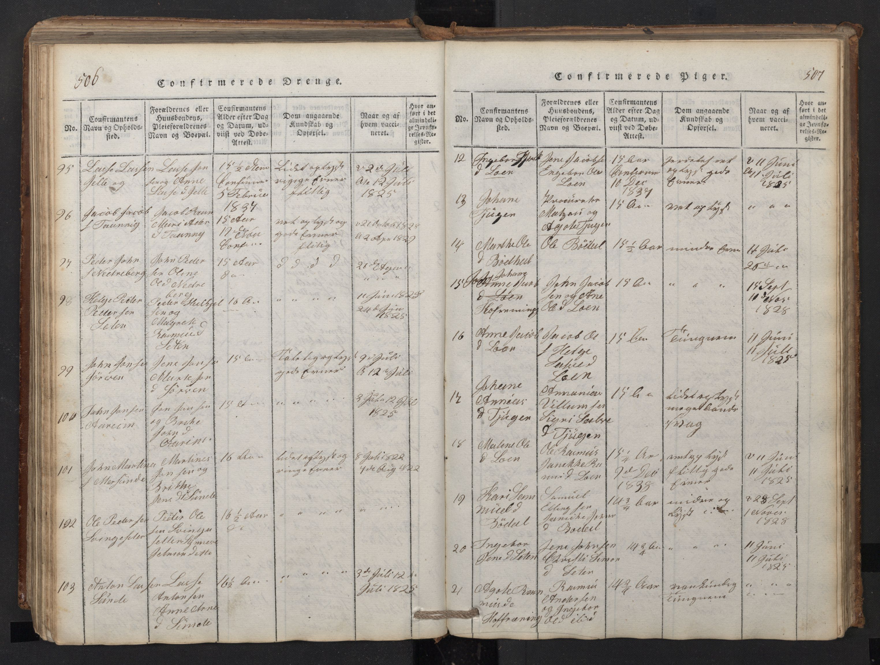 Stryn Sokneprestembete, AV/SAB-A-82501: Parish register (copy) no. A 1, 1816-1844, p. 506-507