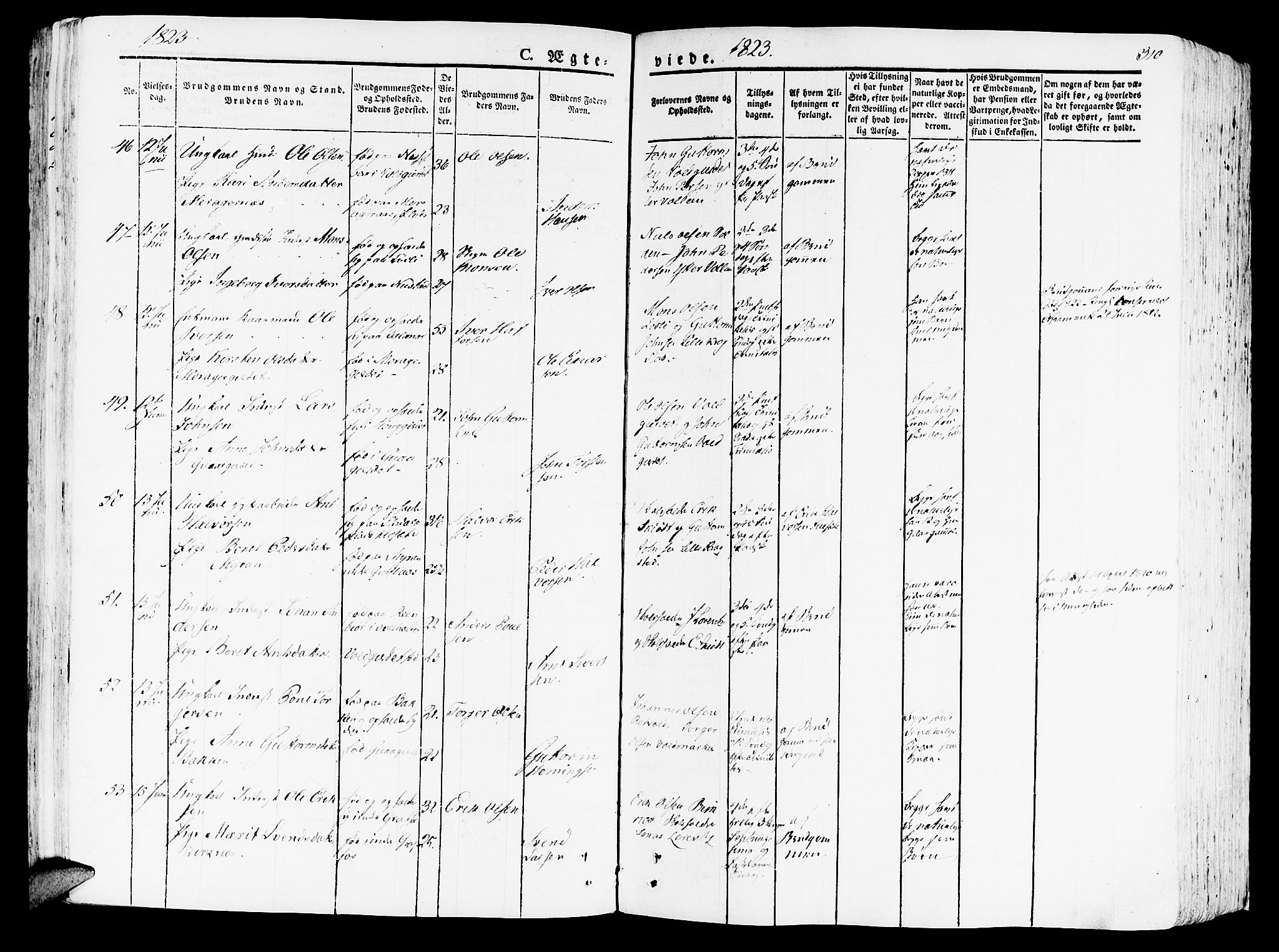 Ministerialprotokoller, klokkerbøker og fødselsregistre - Nord-Trøndelag, AV/SAT-A-1458/709/L0070: Parish register (official) no. 709A10, 1820-1832, p. 310