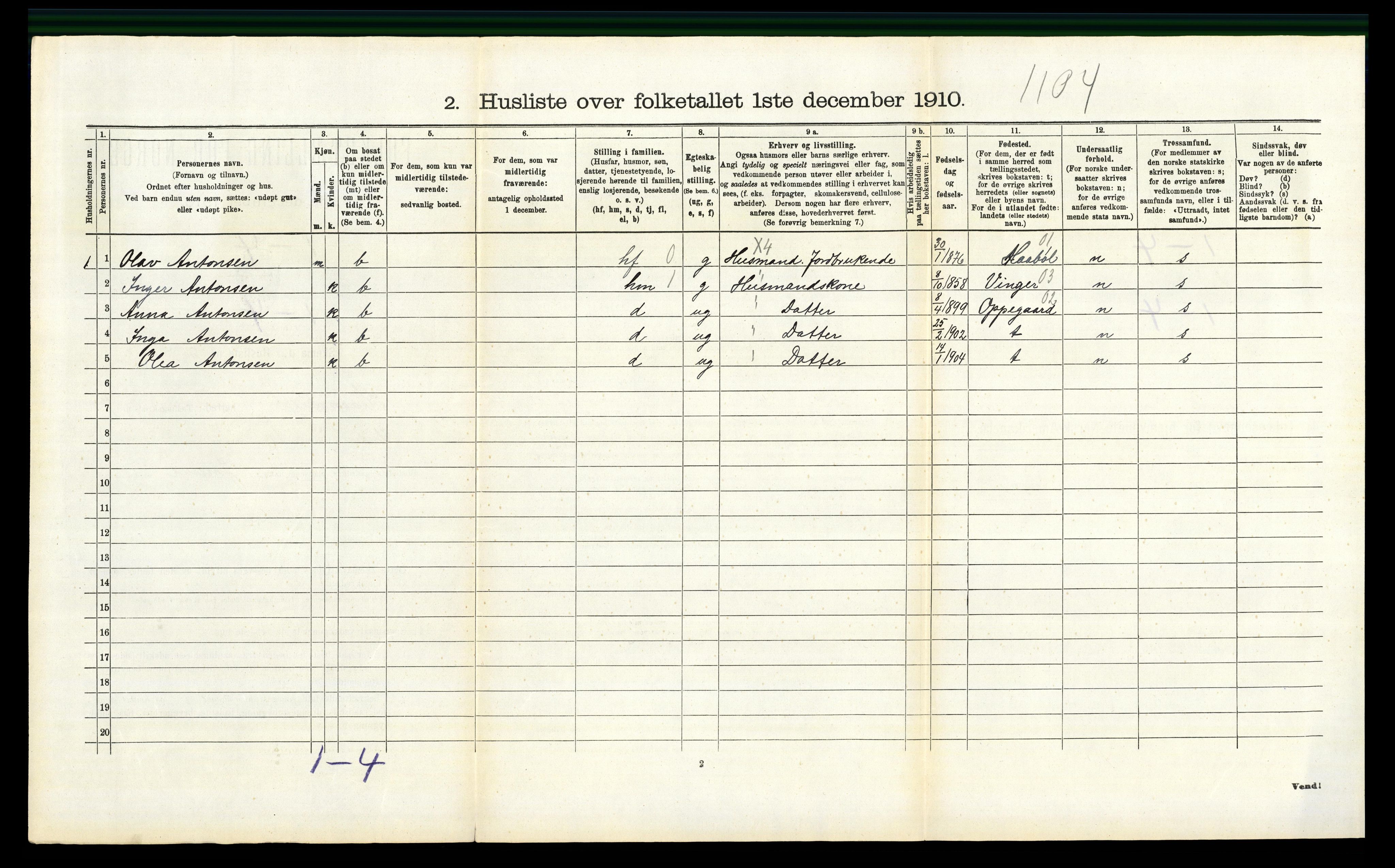 RA, 1910 census for Kråkstad, 1910, p. 868