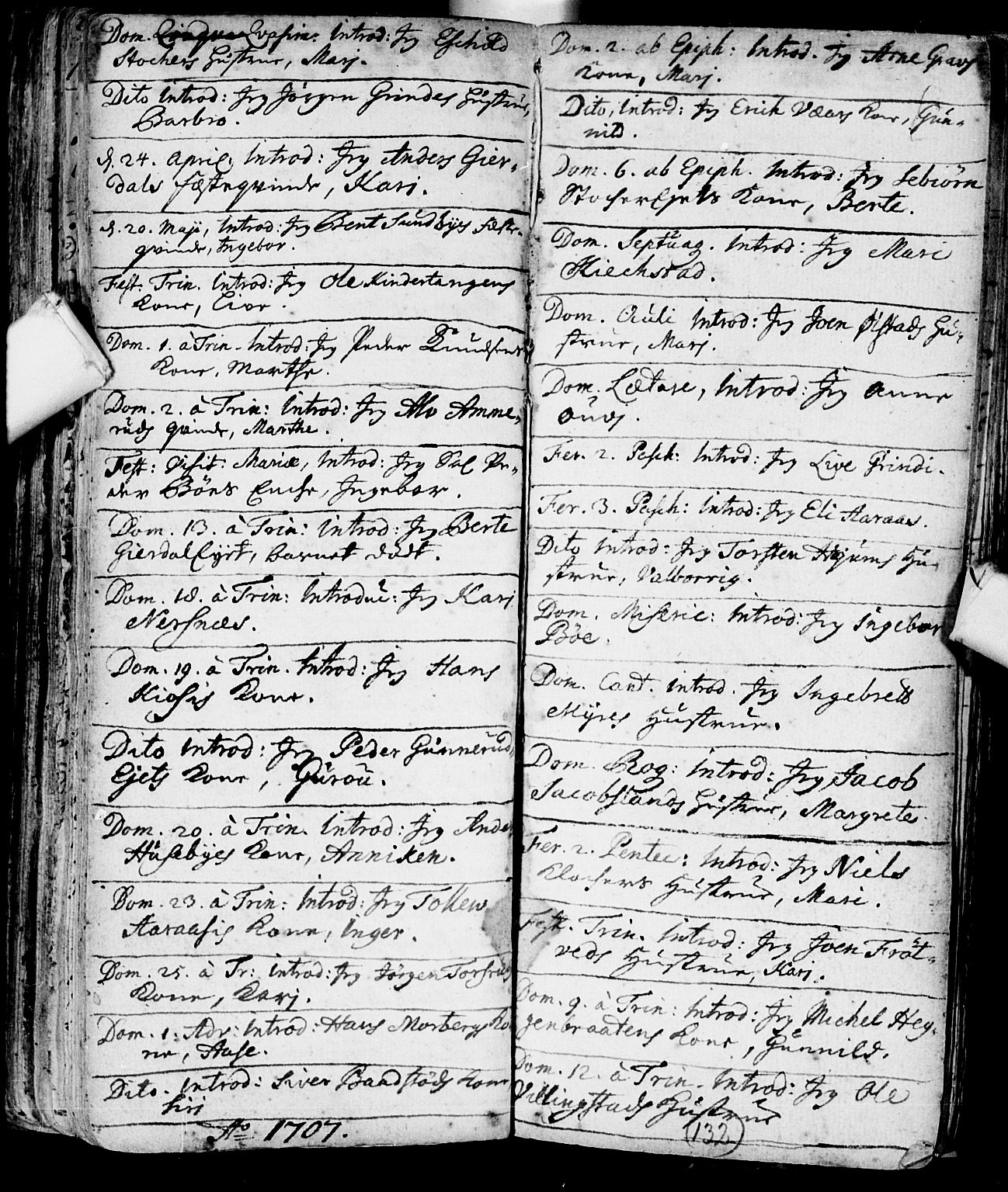 Røyken kirkebøker, AV/SAKO-A-241/F/Fa/L0001: Parish register (official) no. 1, 1701-1730, p. 132