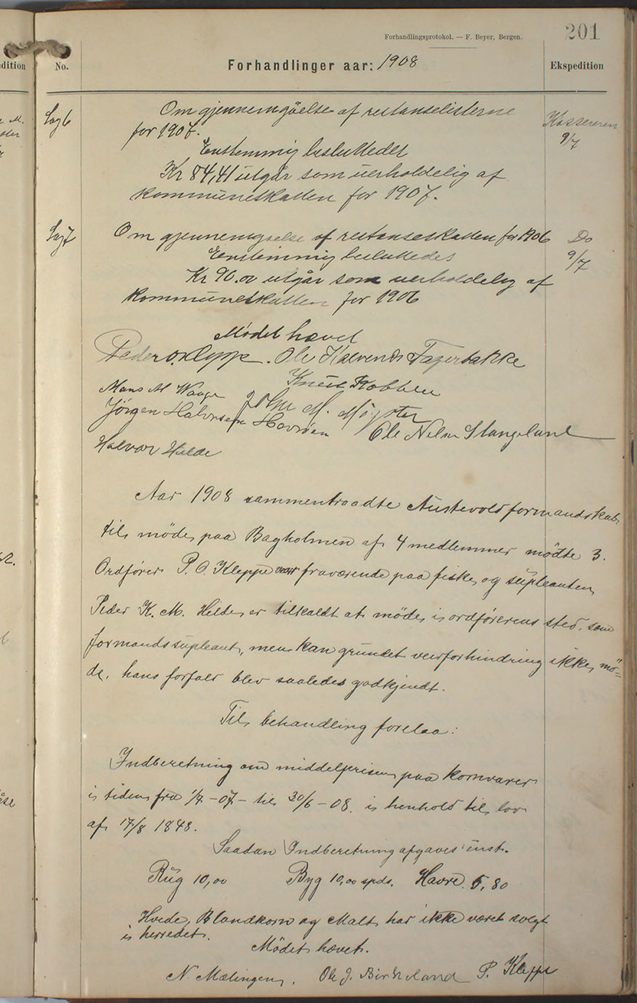 Austevoll kommune. Formannskapet, IKAH/1244-021/A/Aa/L0002a: Møtebok for heradstyret, 1901-1910, p. 400