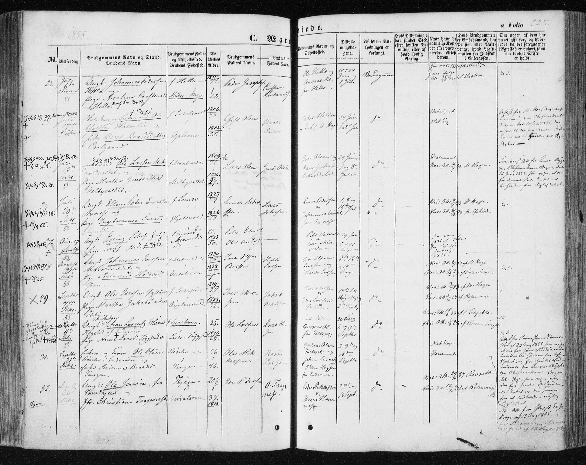 Ministerialprotokoller, klokkerbøker og fødselsregistre - Nord-Trøndelag, SAT/A-1458/723/L0240: Parish register (official) no. 723A09, 1852-1860, p. 227