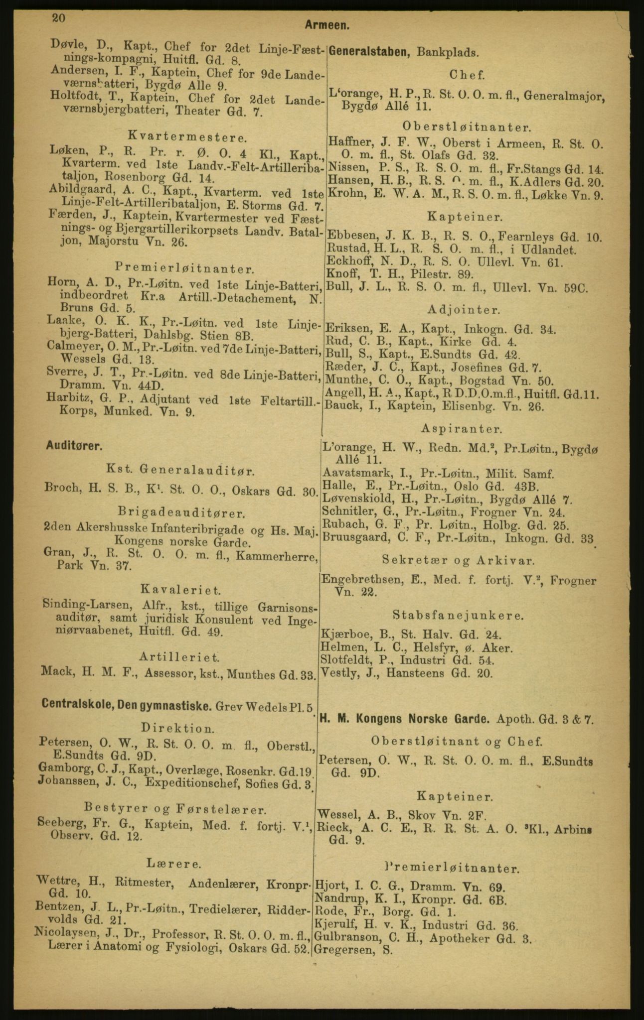 Kristiania/Oslo adressebok, PUBL/-, 1897, p. 20