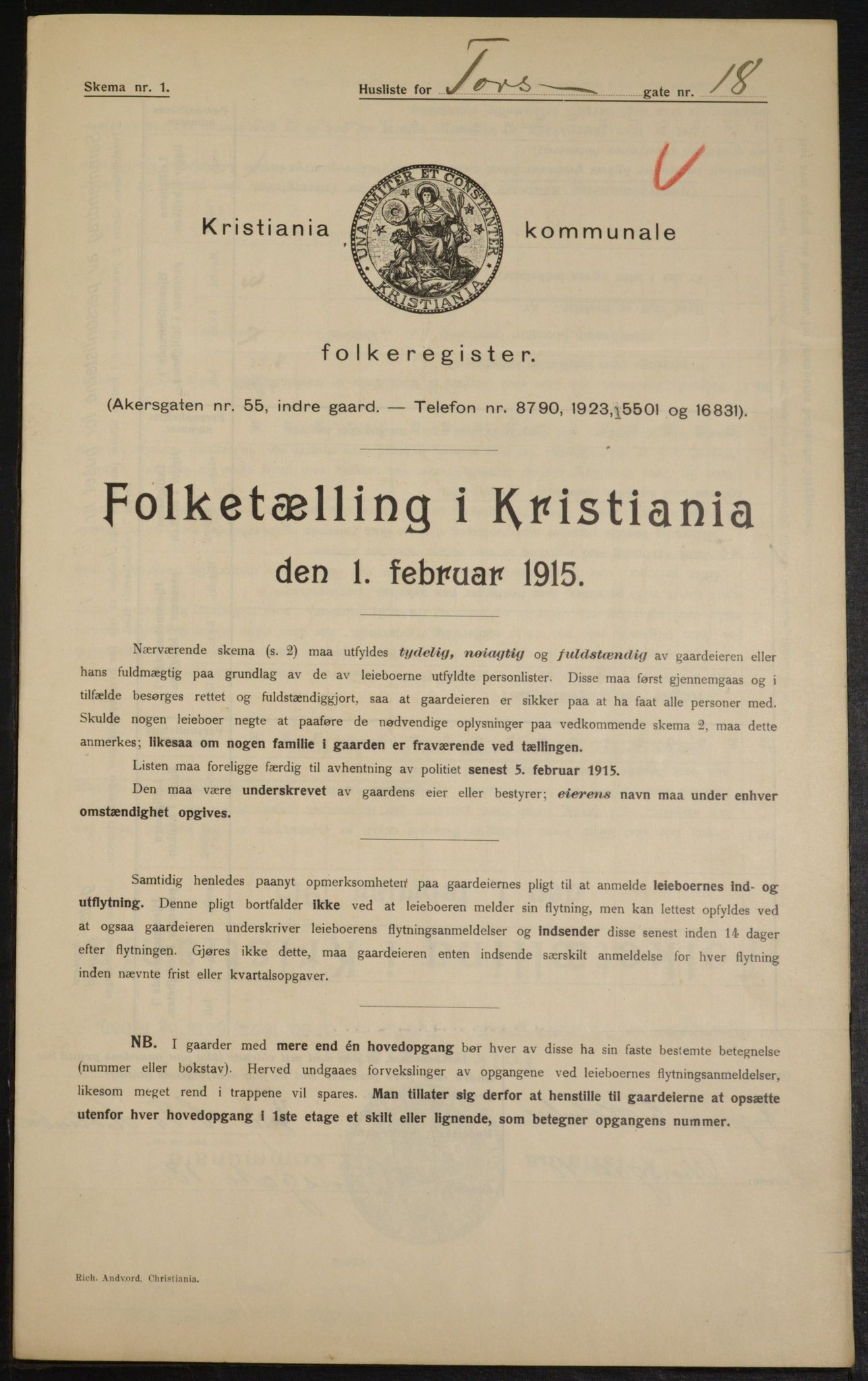 OBA, Municipal Census 1915 for Kristiania, 1915, p. 114727