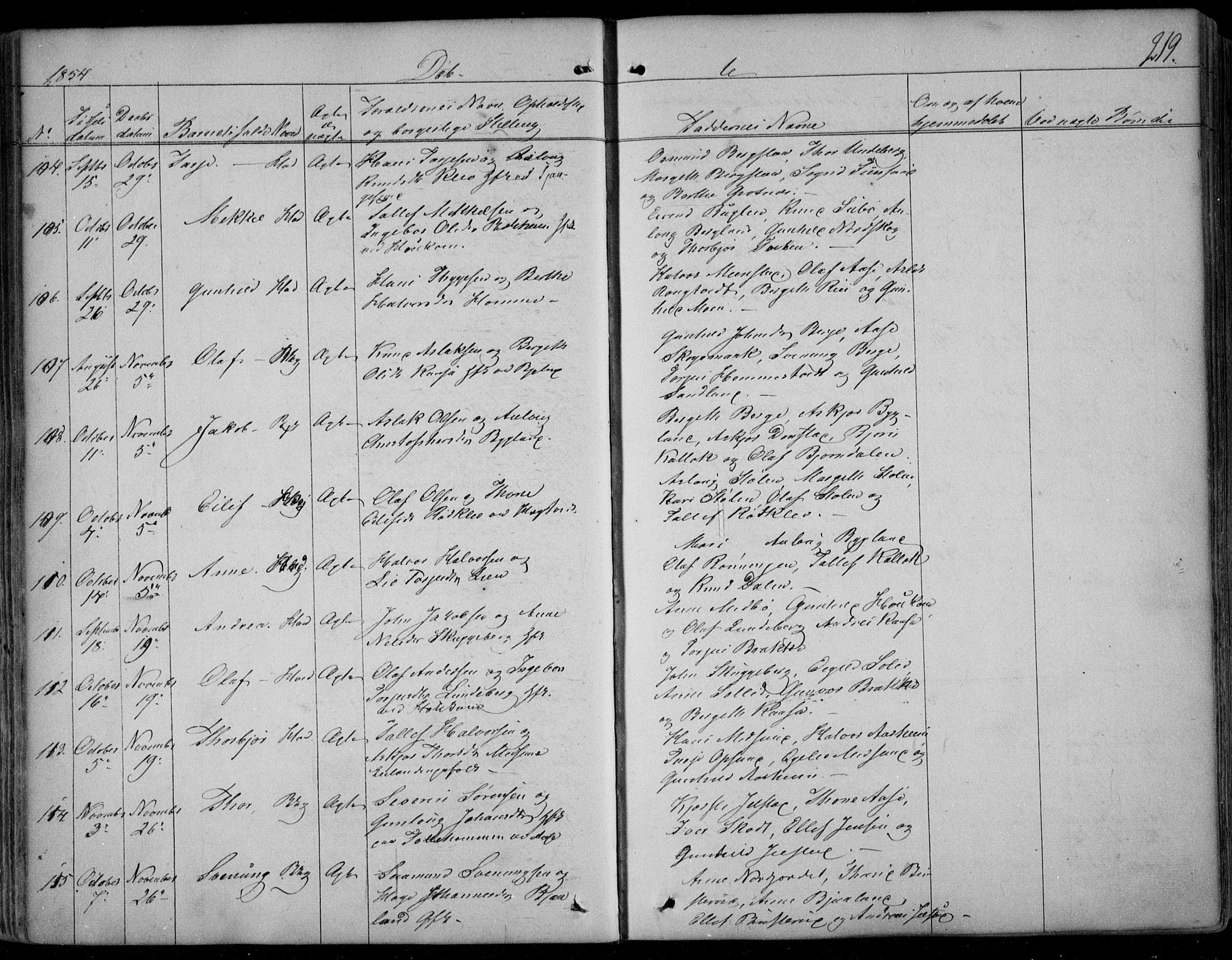 Kviteseid kirkebøker, SAKO/A-276/F/Fa/L0006: Parish register (official) no. I 6, 1836-1858, p. 219
