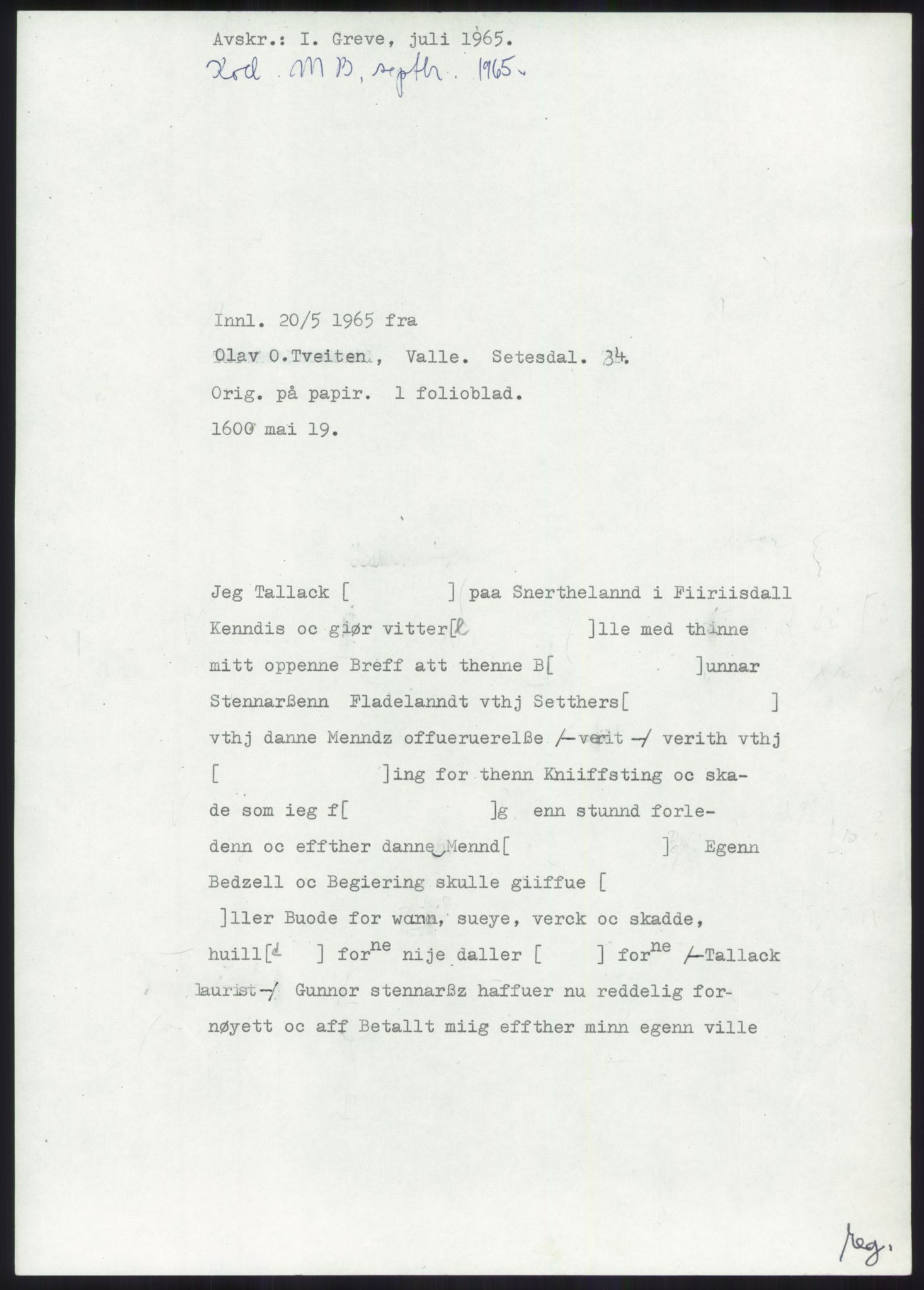 Samlinger til kildeutgivelse, Diplomavskriftsamlingen, RA/EA-4053/H/Ha, p. 73
