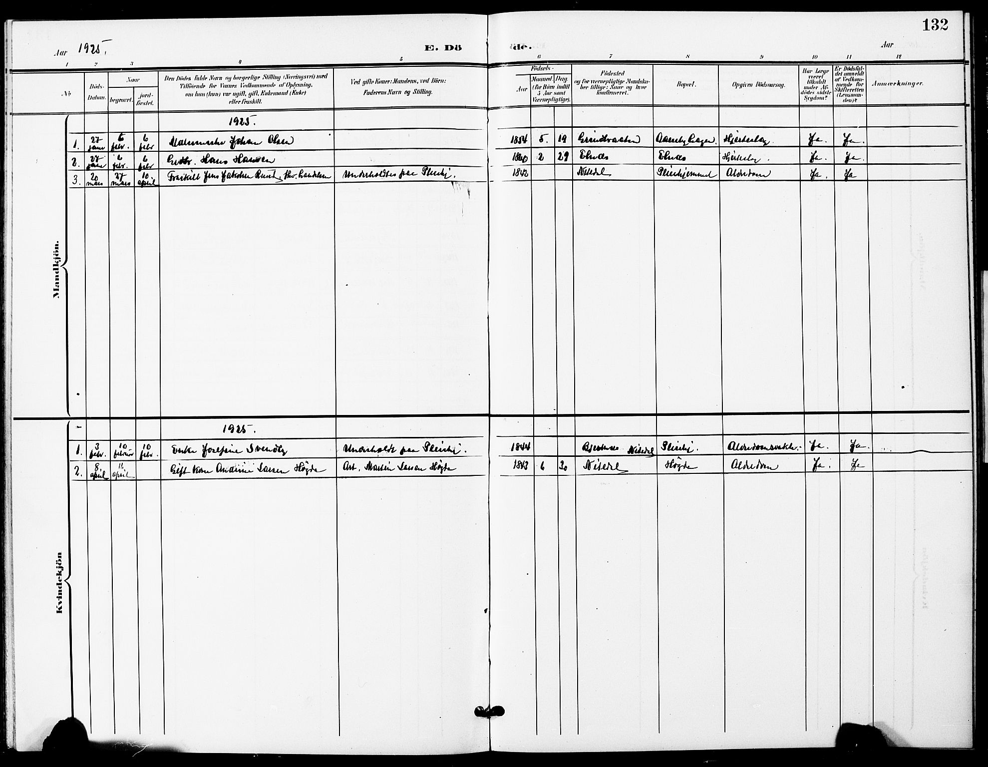 Nittedal prestekontor Kirkebøker, AV/SAO-A-10365a/G/Gb/L0003: Parish register (copy) no. II 3, 1902-1924, p. 132