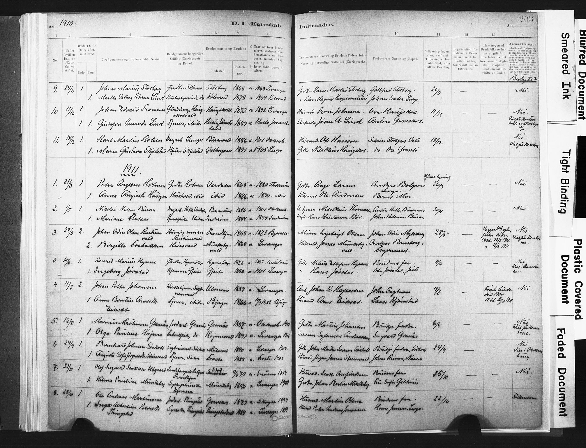 Ministerialprotokoller, klokkerbøker og fødselsregistre - Nord-Trøndelag, SAT/A-1458/721/L0207: Parish register (official) no. 721A02, 1880-1911, p. 203