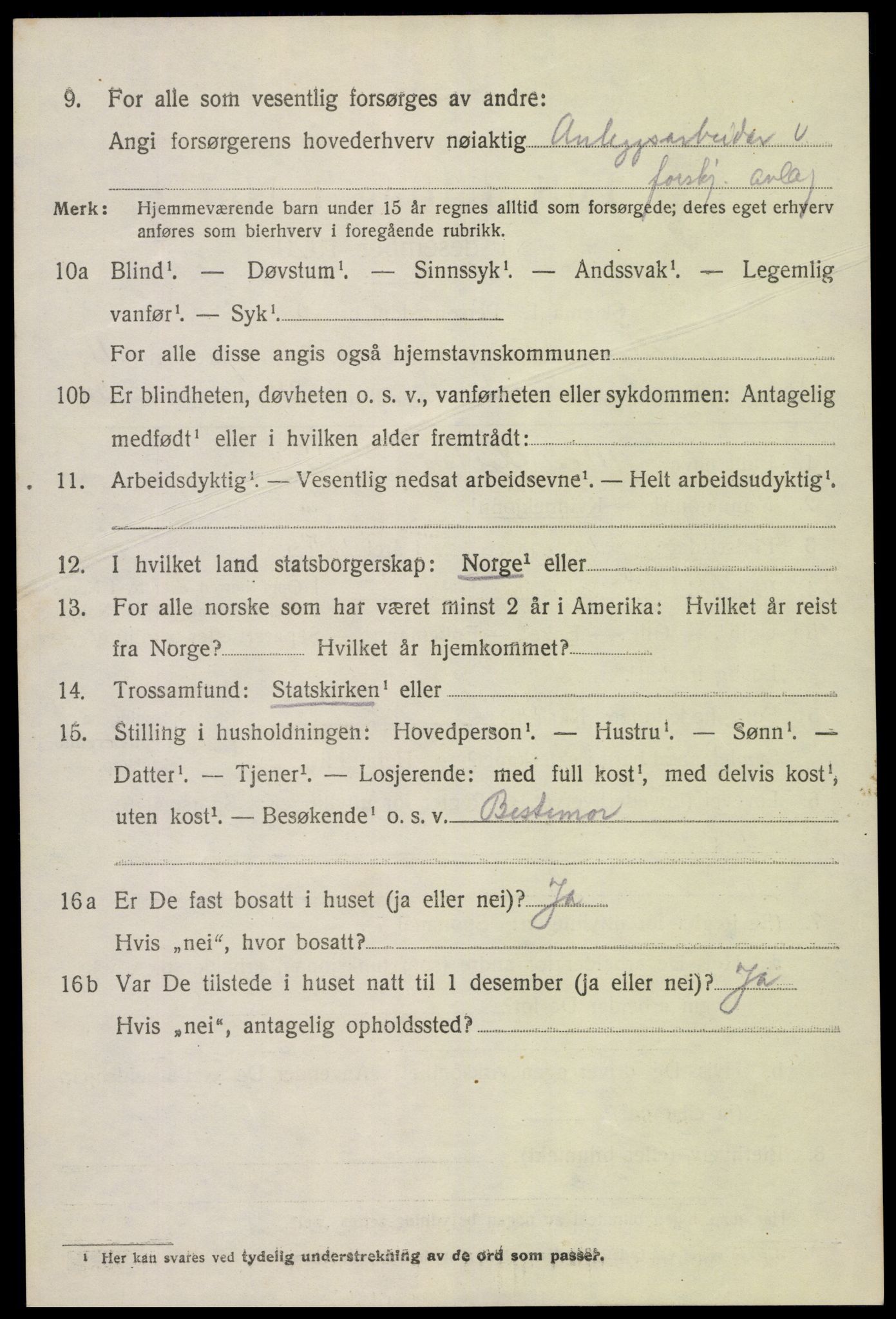 SAK, 1920 census for Hornnes, 1920, p. 2862
