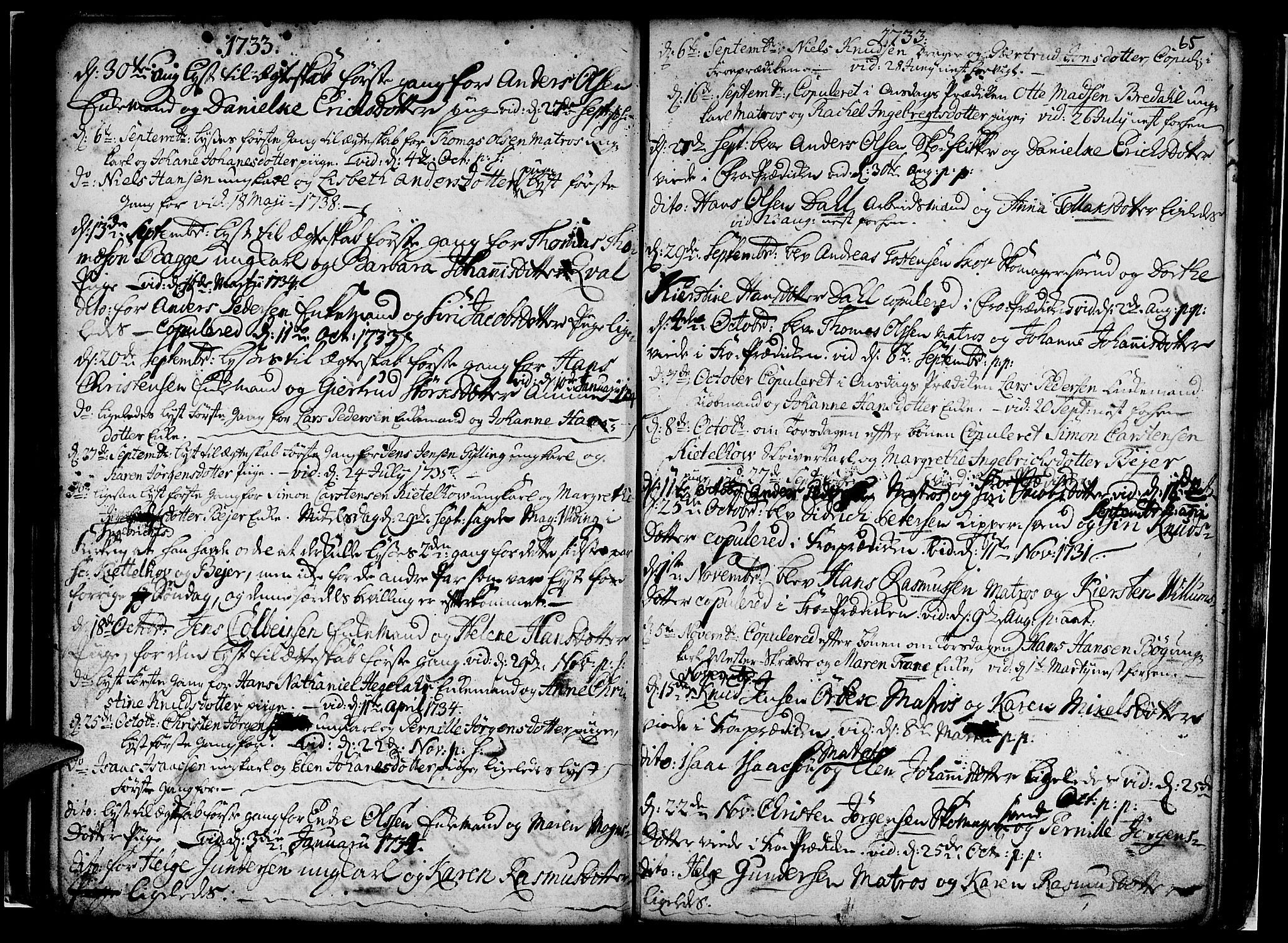 Nykirken Sokneprestembete, AV/SAB-A-77101/H/Haa/L0007: Parish register (official) no. A 7, 1719-1781, p. 65