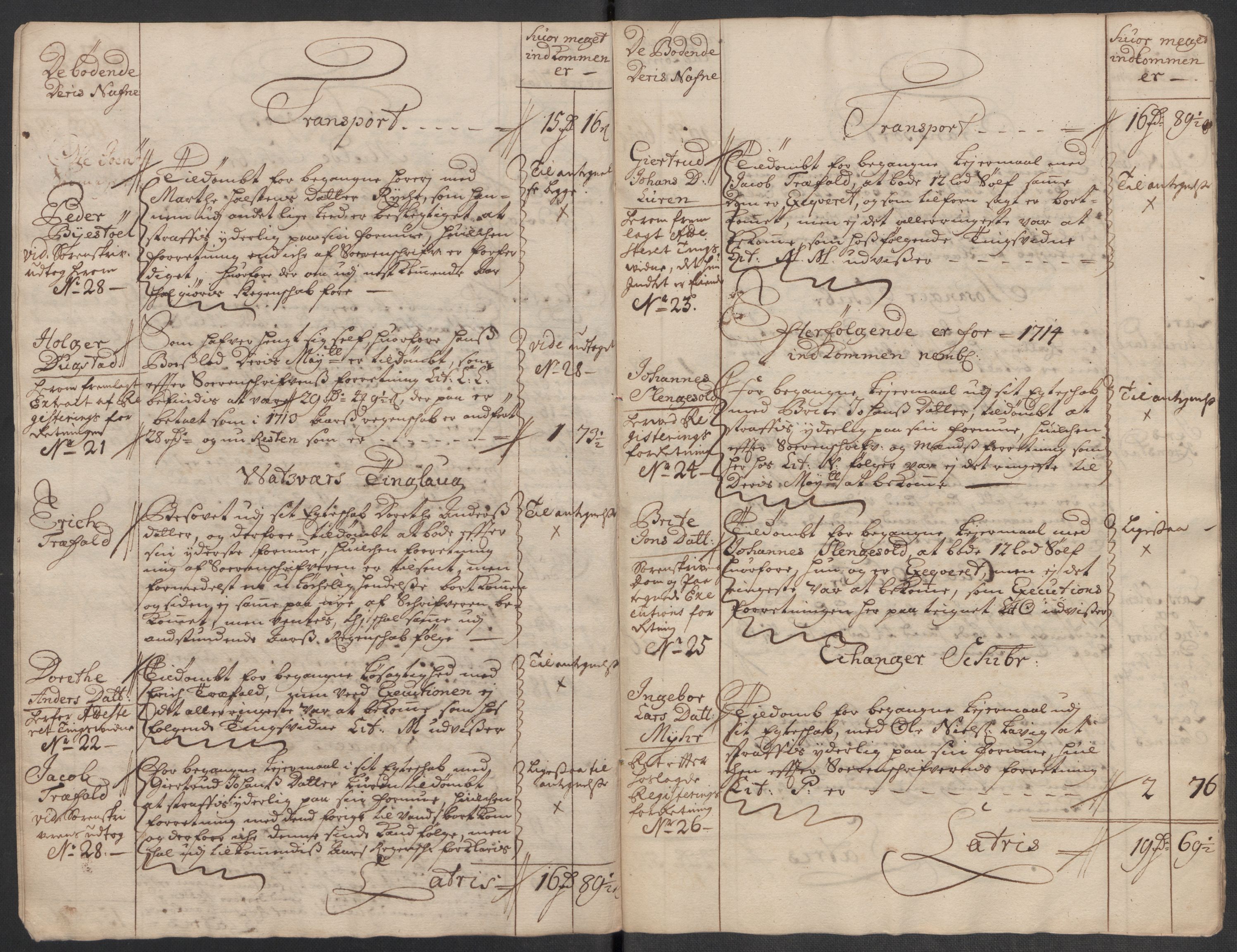 Rentekammeret inntil 1814, Reviderte regnskaper, Fogderegnskap, AV/RA-EA-4092/R51/L3197: Fogderegnskap Nordhordland og Voss, 1714, p. 226