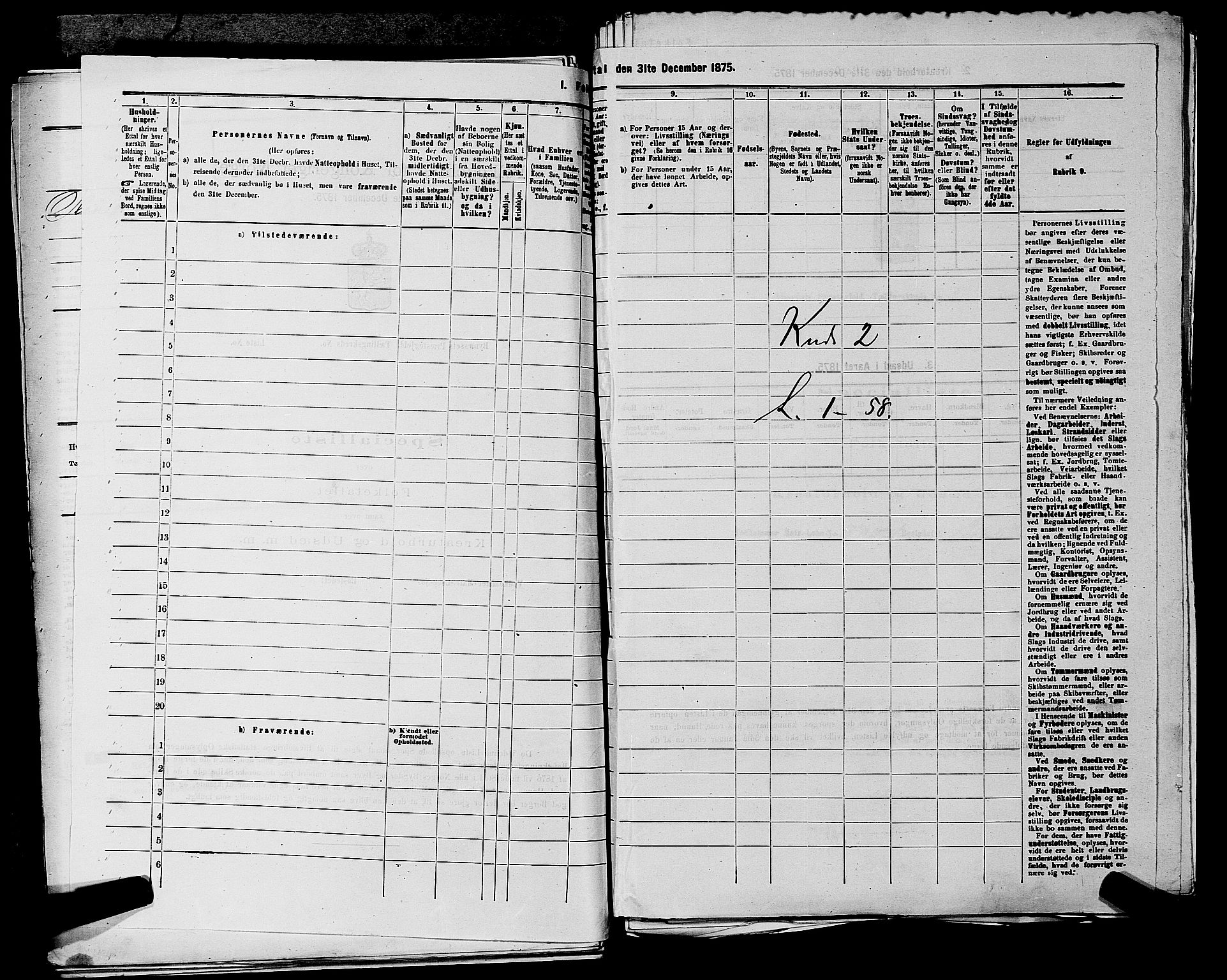 SAKO, 1875 census for 0830P Nissedal, 1875, p. 110