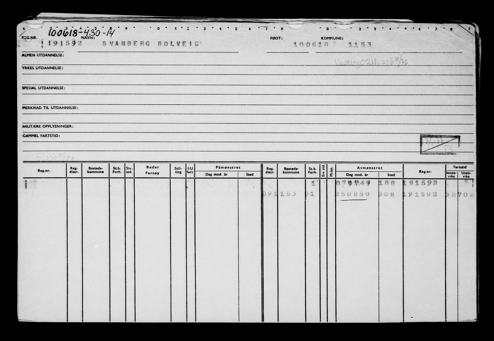 Direktoratet for sjømenn, AV/RA-S-3545/G/Gb/L0159: Hovedkort, 1918, p. 207