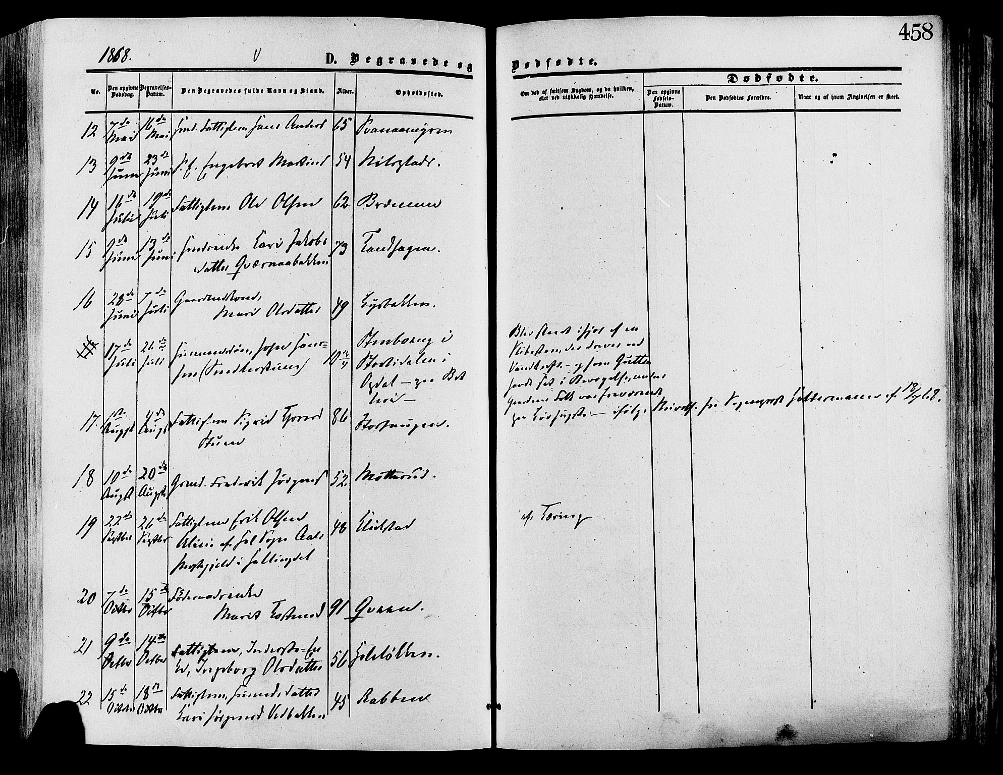 Lesja prestekontor, SAH/PREST-068/H/Ha/Haa/L0008: Parish register (official) no. 8, 1854-1880, p. 458