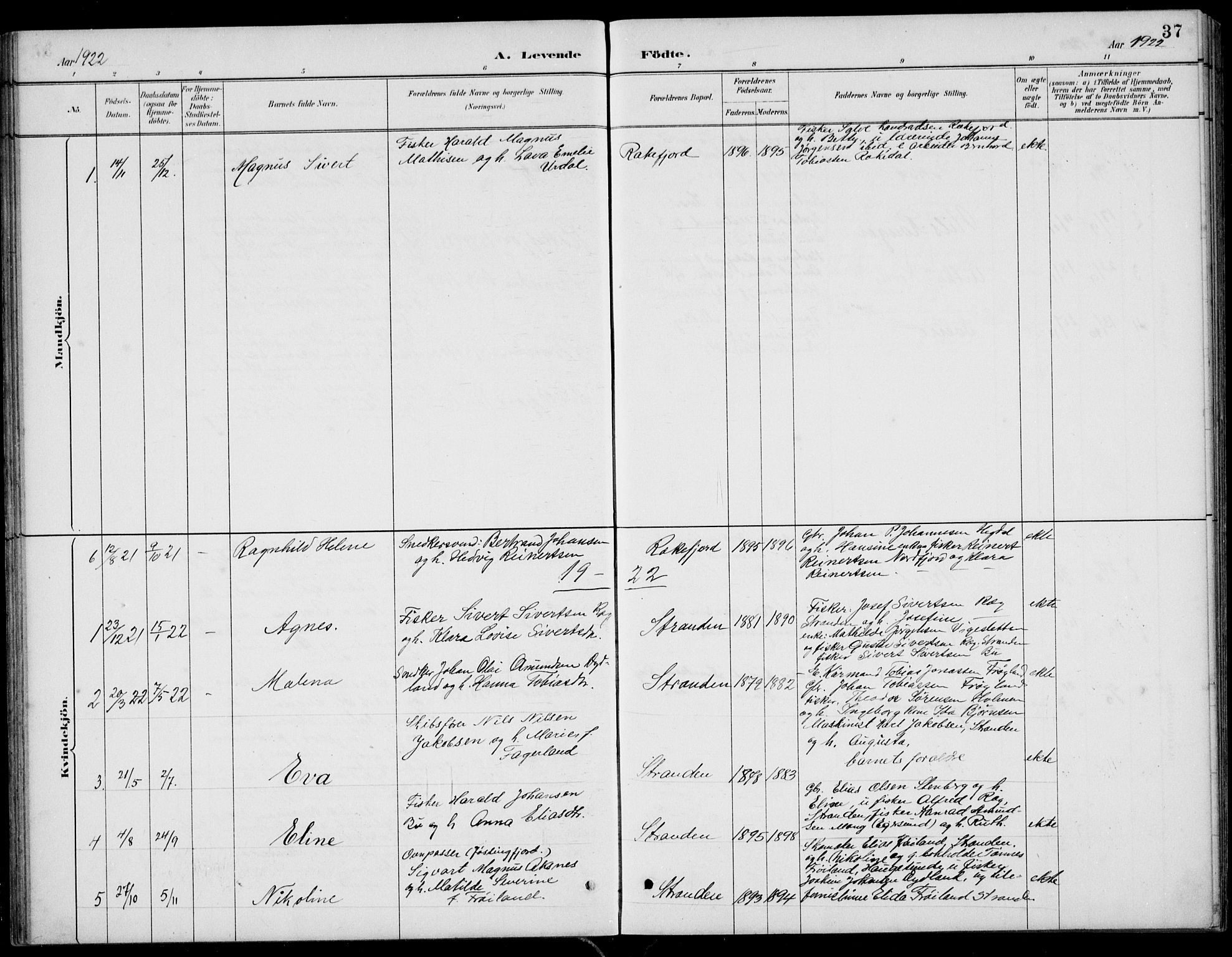 Sokndal sokneprestkontor, AV/SAST-A-101808: Parish register (copy) no. B 5, 1887-1934, p. 37